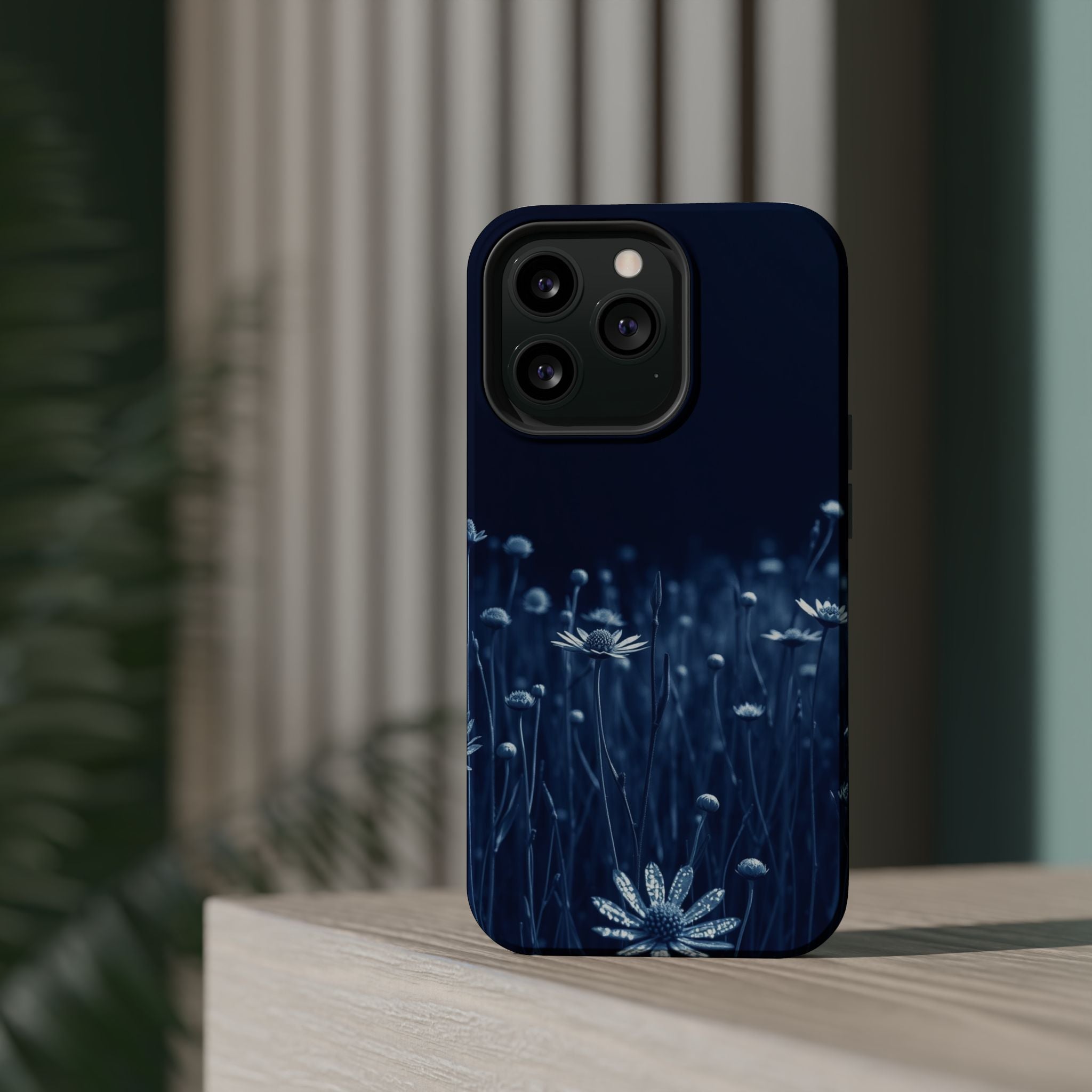iPhone Midnight Blue And Silver Wildflower Field Clean iPhone Minimal · iPhone C