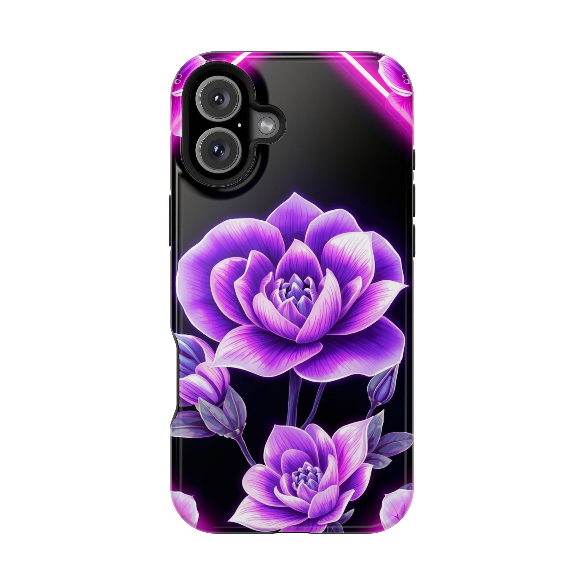 iPhone Floral Ombre Neon Cyberpunk Bold Modern Everyday Snap Case · iPhone Case