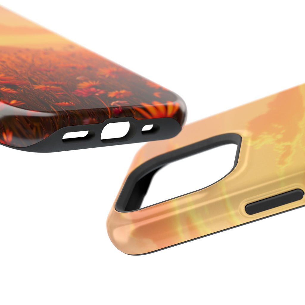 iPhone Sunset Amber And Peach Wildflower Field Soft iPhone Finish · iPhone Case