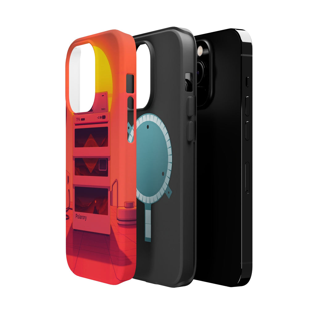 iPhone Polaroid Stack Memory Neon Cyberpunk Slim Everyday Designer Case · iPhone