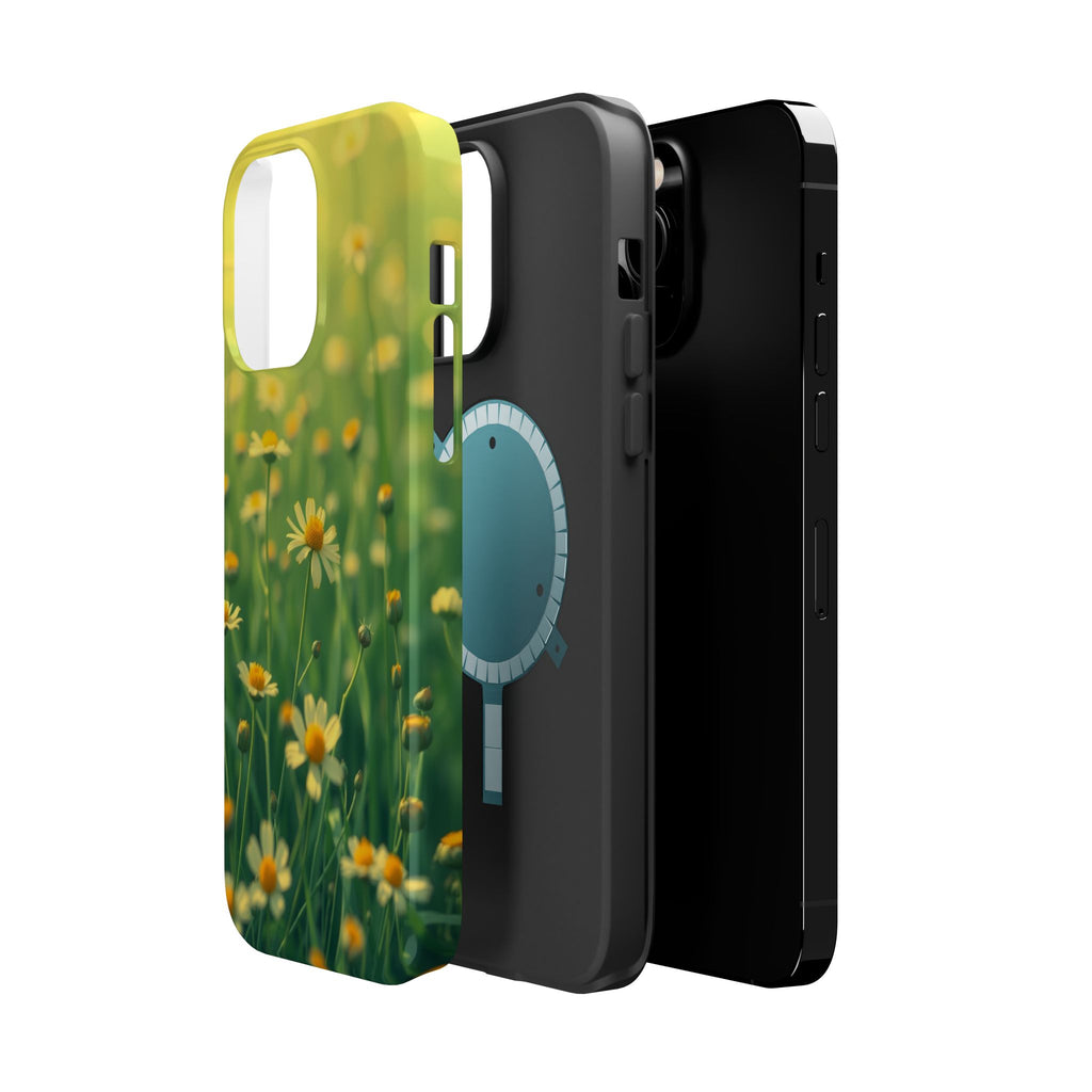 iPhone Emerald Green And Gold Wildflower Field Soft Finish Everyday · iPhone Cas