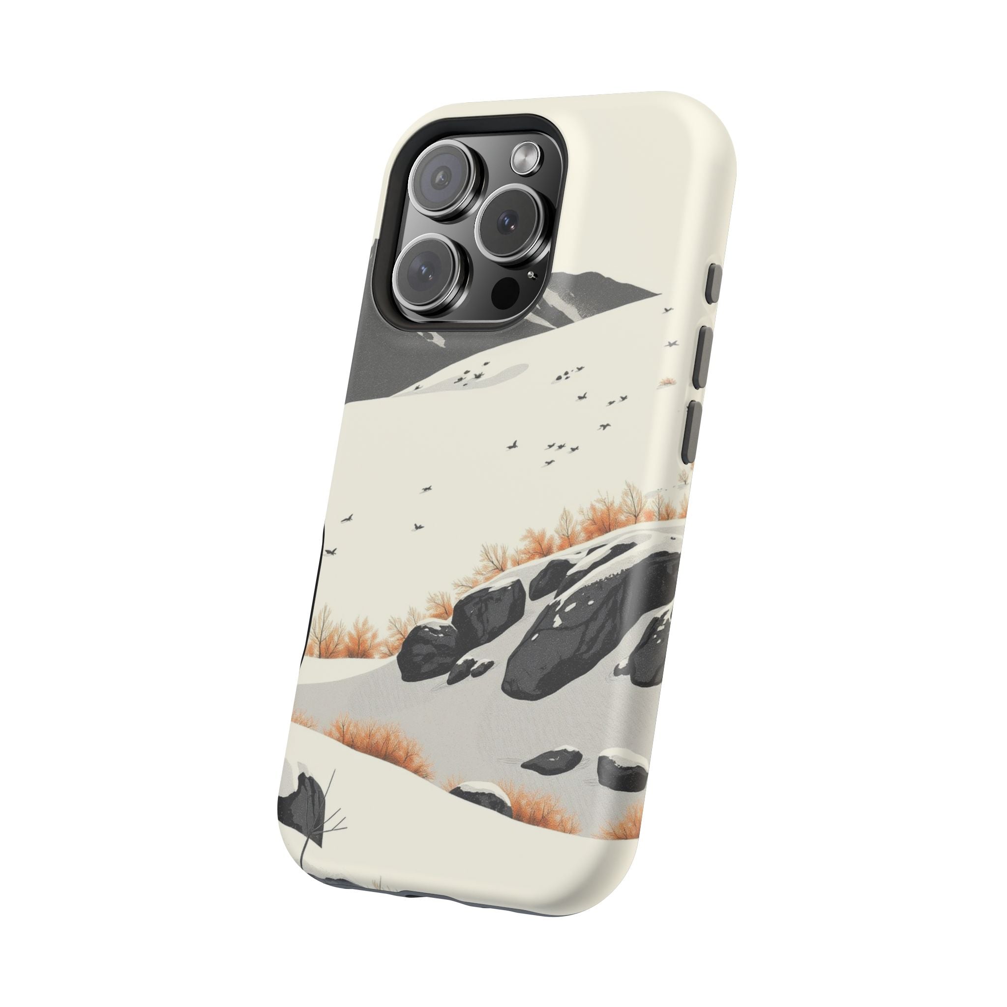 iPhone Snow Field Risograph Print Bold Modern Everyday Snap Case · iPhone Case
