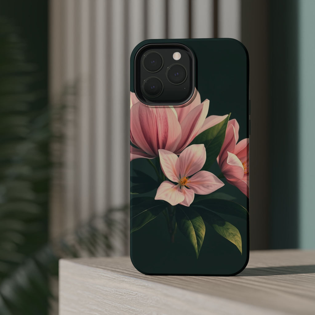 iPhone Mint And Blush Bloom Leaf Bold Modern Everyday Snap Case · iPhone Case