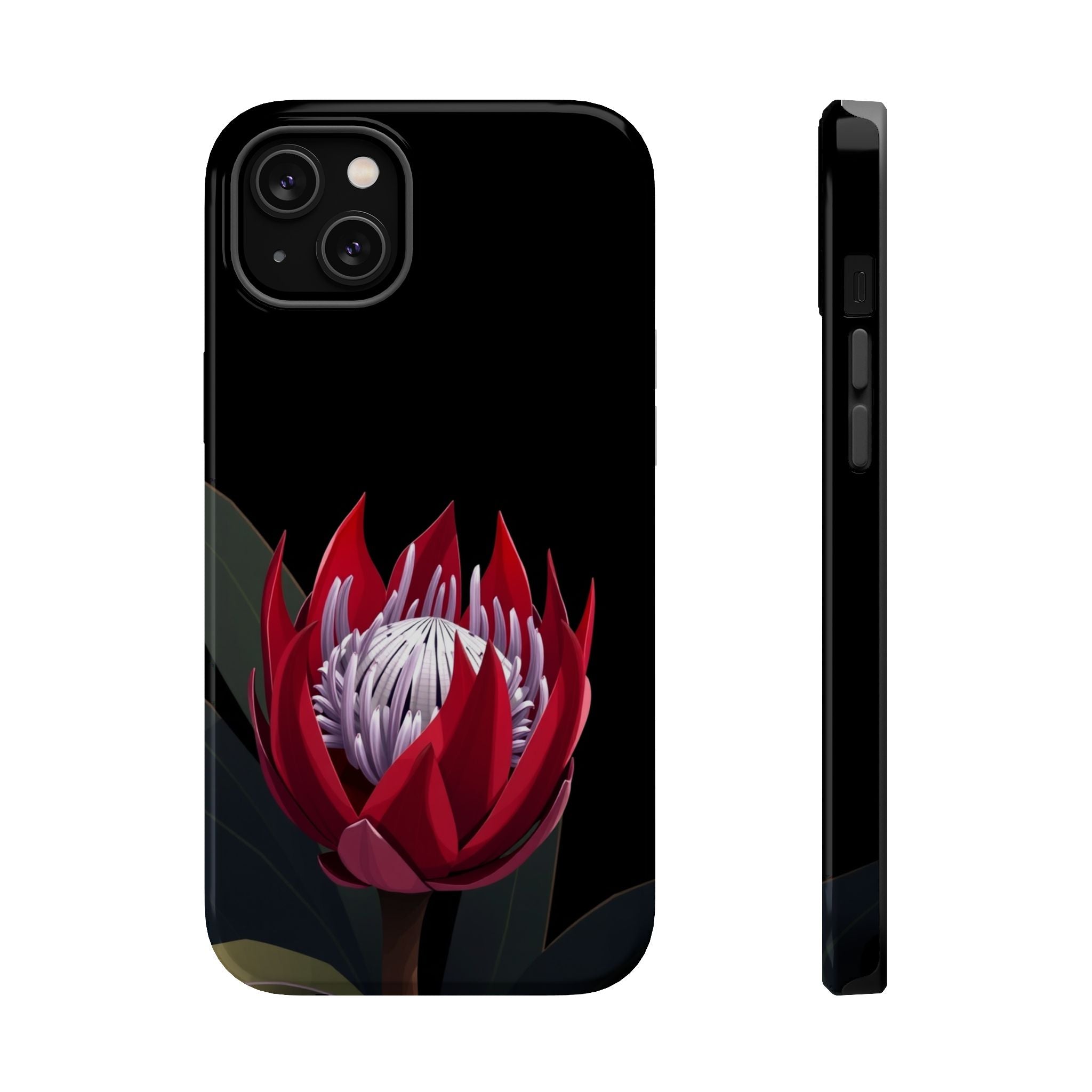 iPhone Black And Crimson Protea Bold Slim Everyday Designer Case · iPhone Case