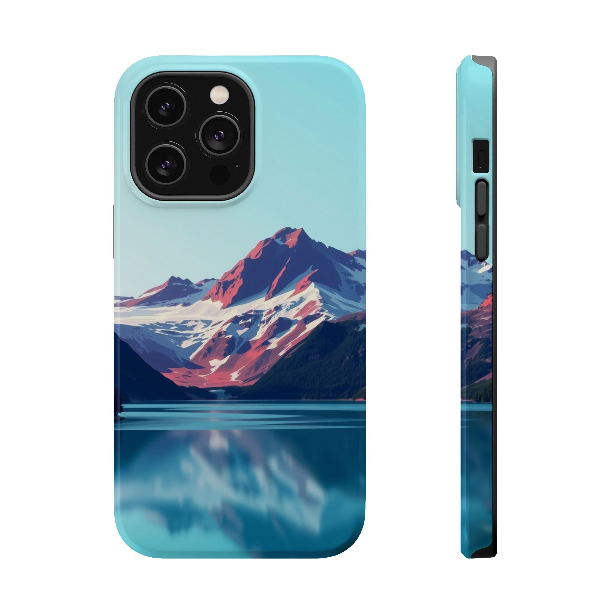 iPhone Cyan And Magenta Glacier Lake Slim Everyday Designer Case · iPhone Case