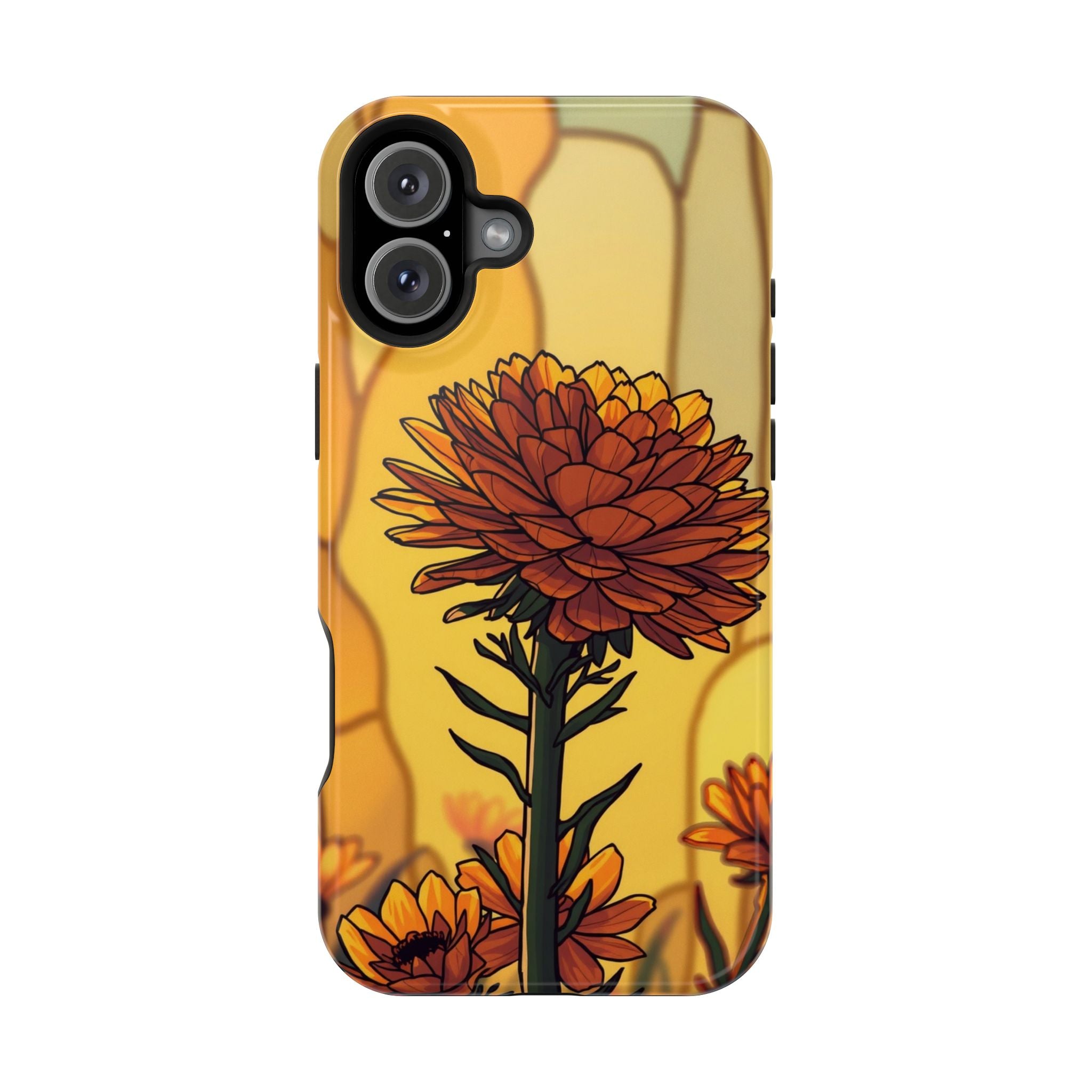 iPhone Sunset Amber And Peach Ranunculus Stack Soft iPhone Finish · iPhone Case