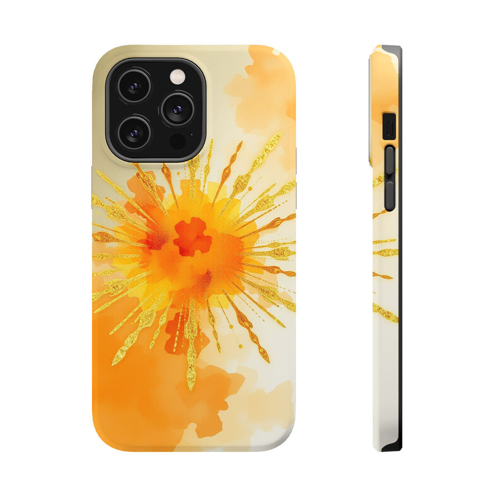 iPhone Mustard And Rust Gold Foil Burst Slim Everyday iPhone Designer · iPhone C