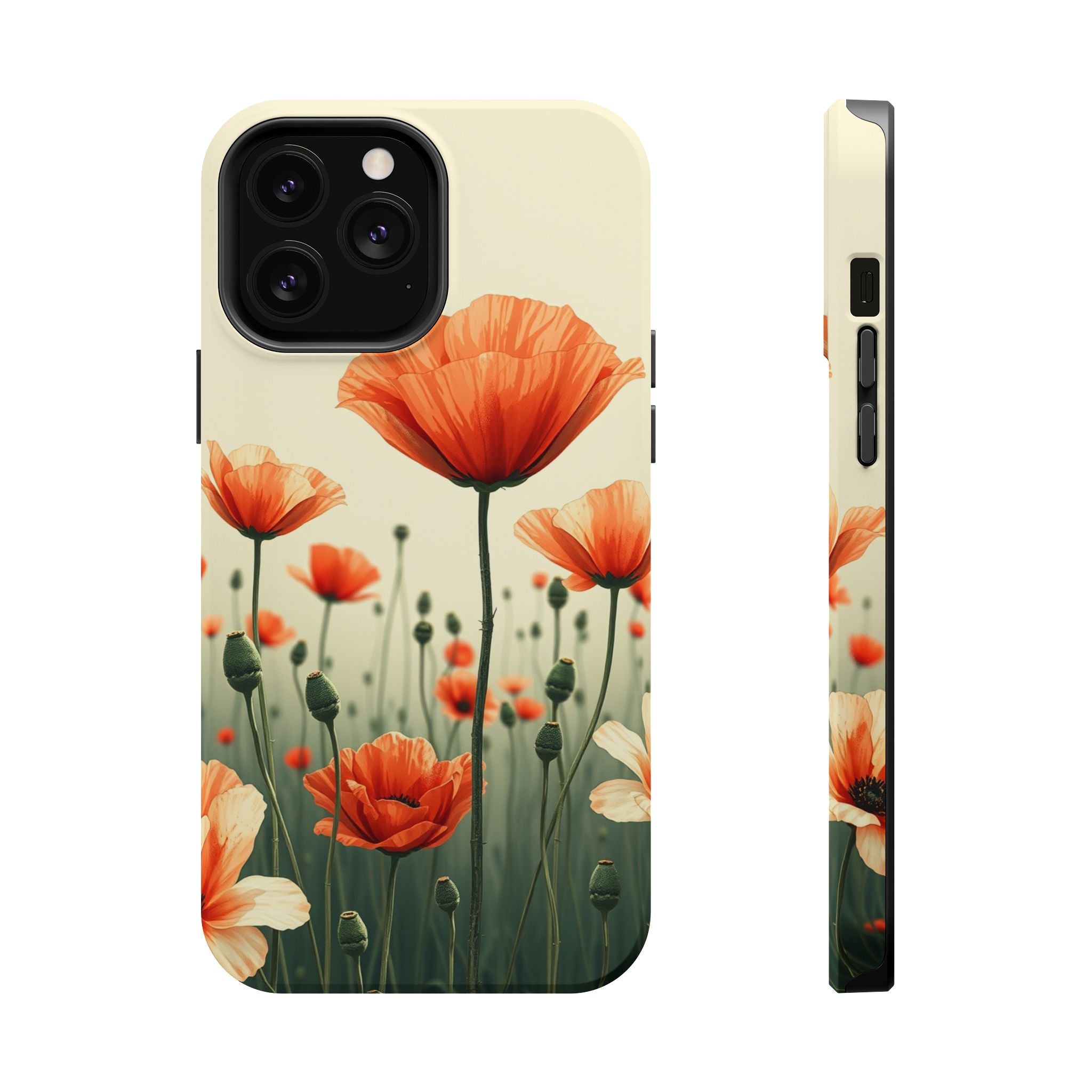 iPhone Sage And Ivory Poppy Field Bold Modern Everyday Snap Case · iPhone Case