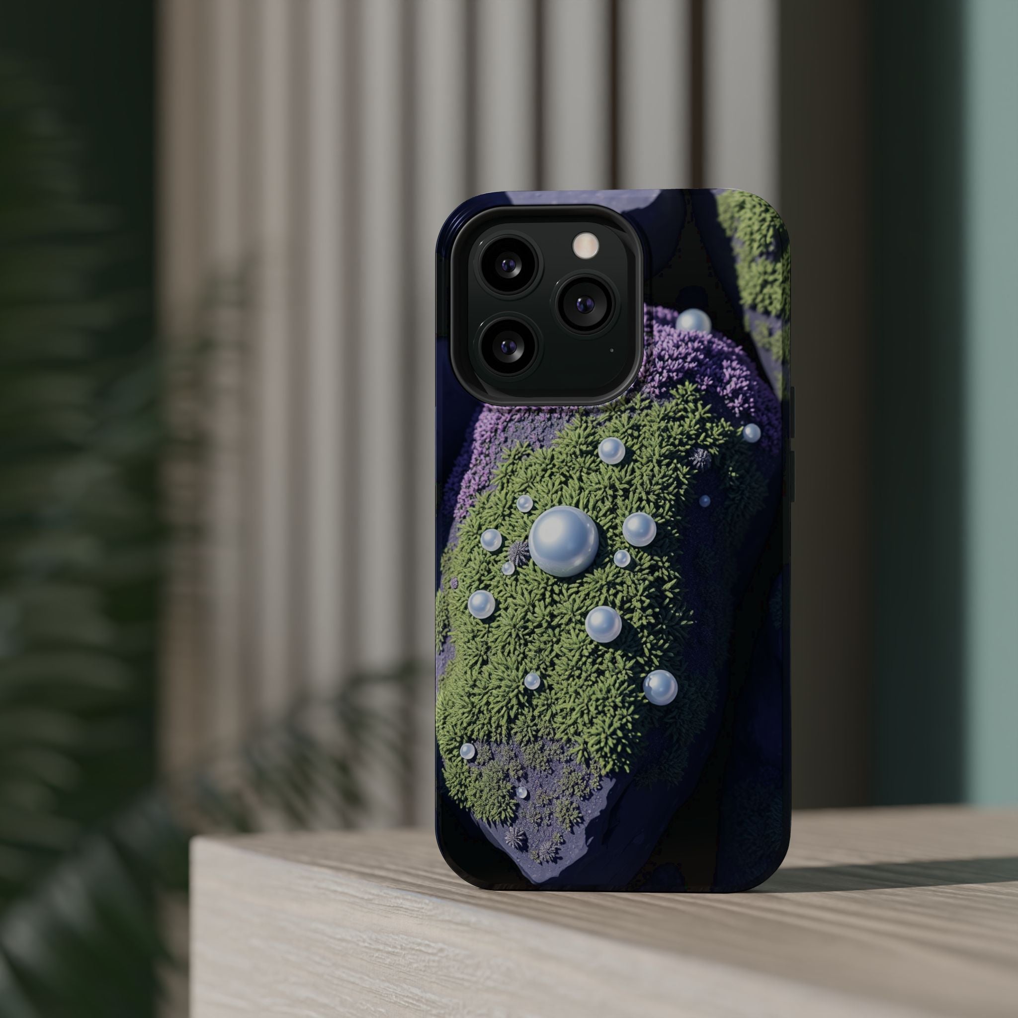 iPhone Moss Covered Rocks Electric Art Slim Everyday Designer Case · iPhone Case