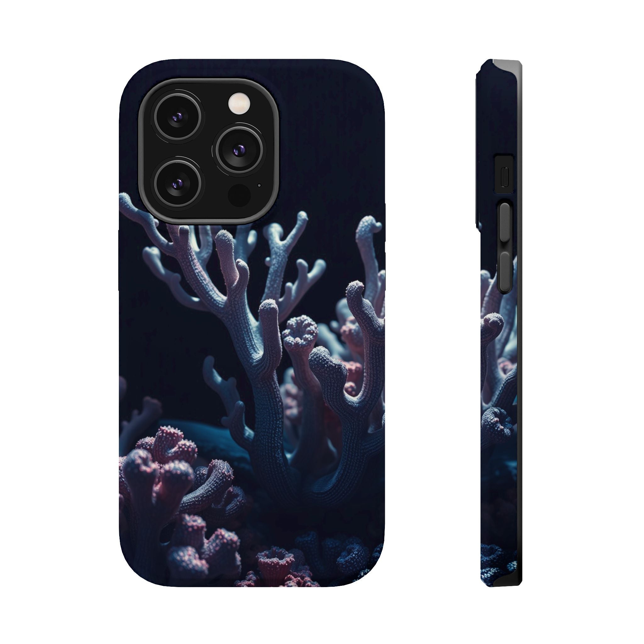 iPhone Midnight Blue And Silver Coral Reef Life Soft iPhone Finish · iPhone Case