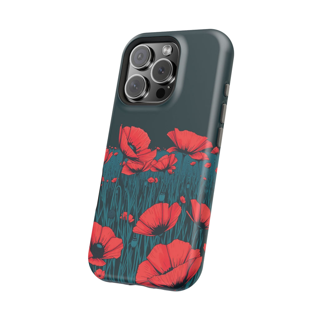 iPhone Poppy Field Dark Gothic Ink Clean Minimal Snap Cas Slim Snap Case · iPhon