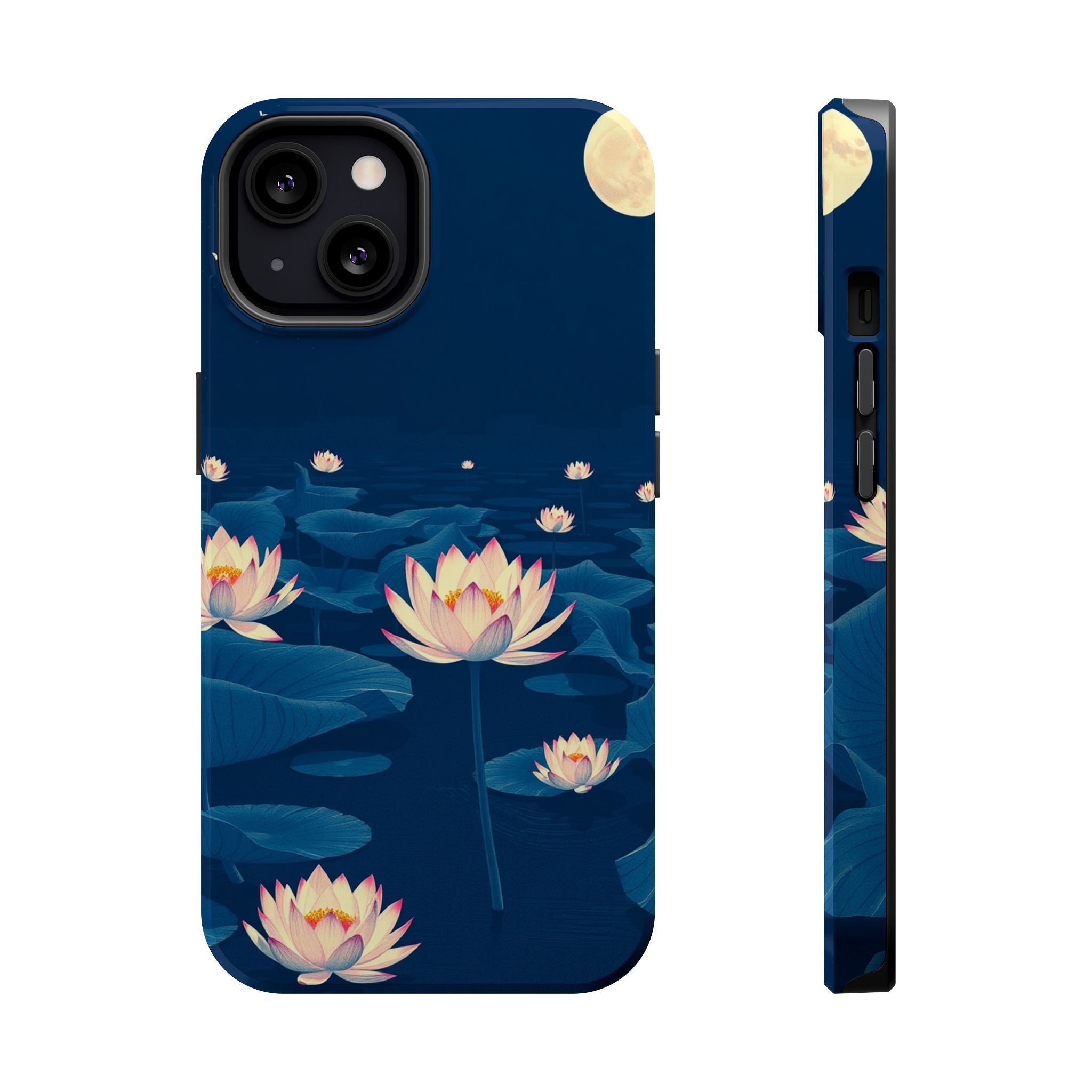 iPhone Midnight Blue And Silver Lotus Pond Slim iPhone Everyday · iPhone Case