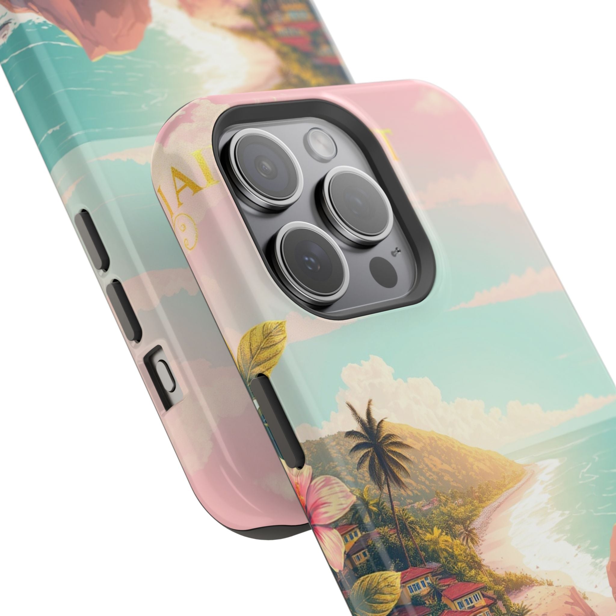 iPhone Mint And Blush Hibiscus Coast Slim Everyday iPhone 14 Designer · iPhone C