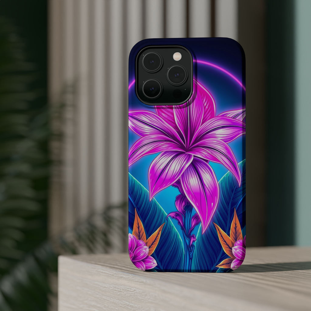 iPhone Tropical Bloom Neon Cyberpunk Slim Everyday Designer Case · iPhone Case