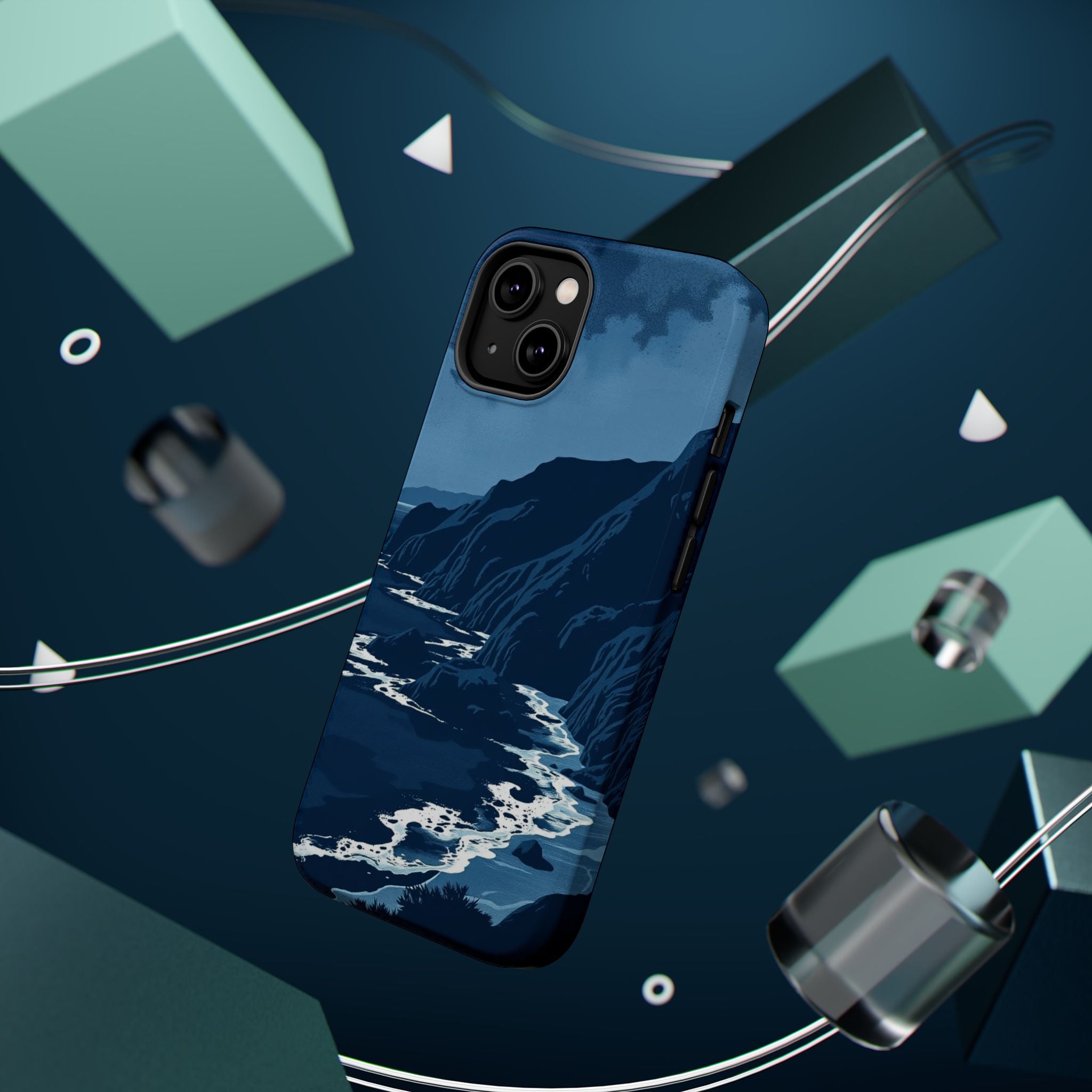 iPhone Midnight Blue And Silver Hibiscus Coast Carry Case Slim Snap Case · iPhon