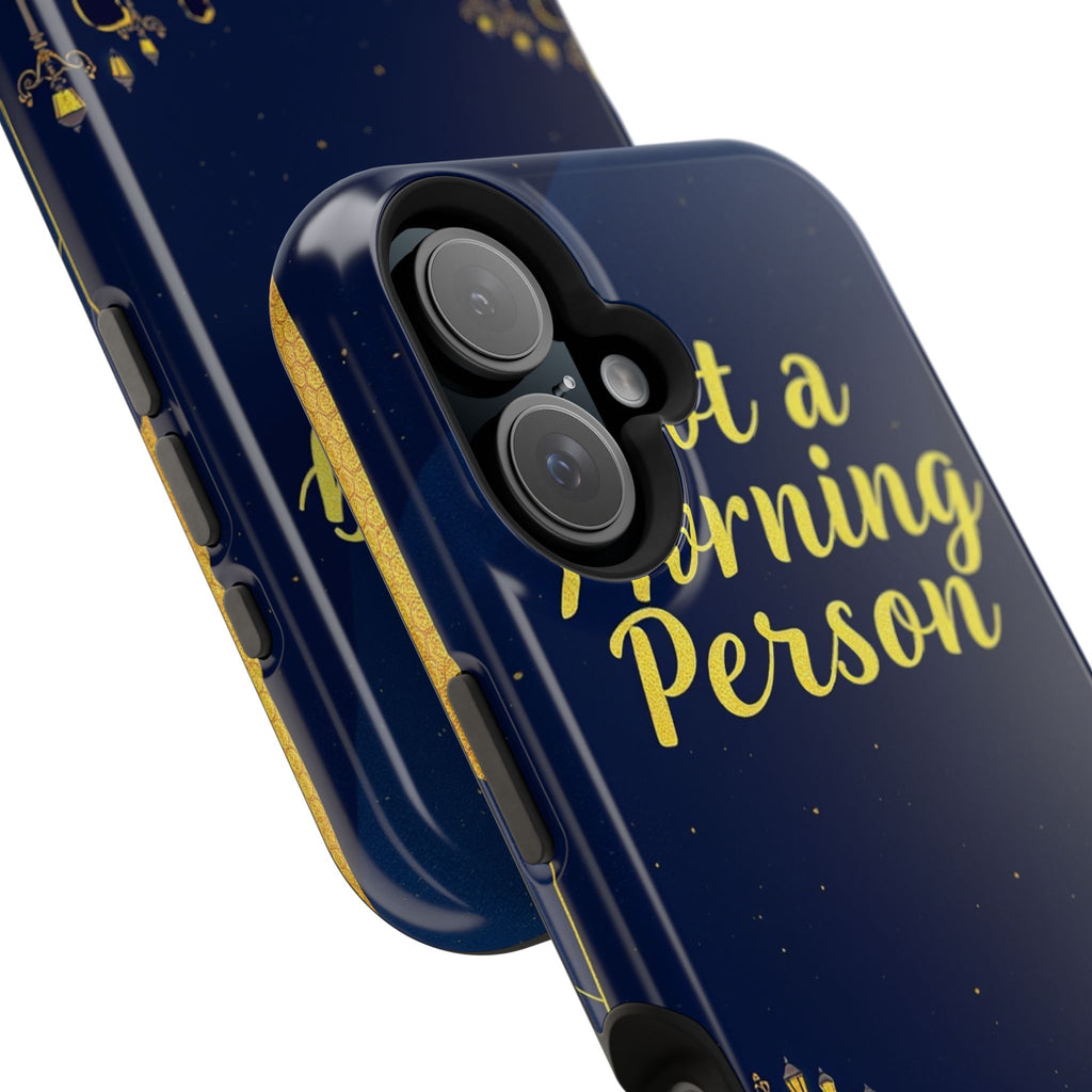iPhone Midnight Blue And Silver Not a Morning Person Slim Snap Case · iPhone Cas