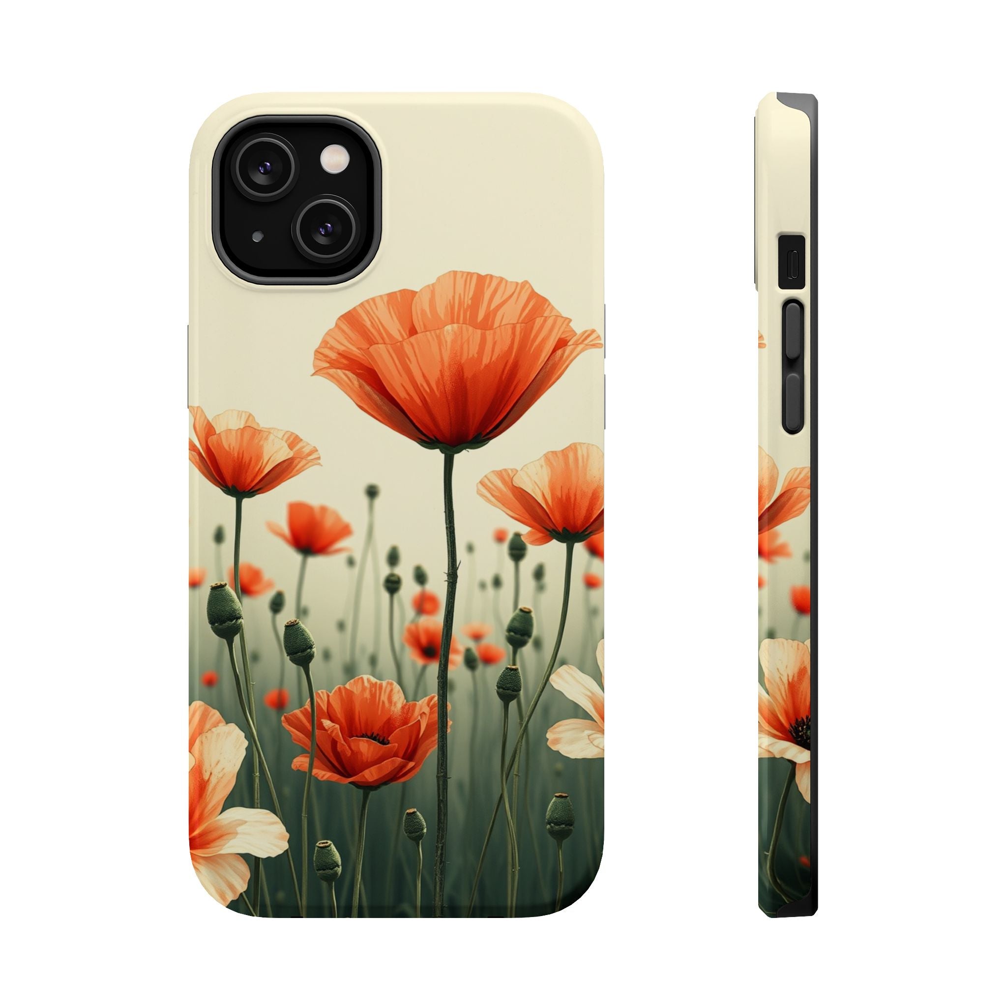 iPhone Sage And Ivory Poppy Field Bold Modern Everyday Snap Case · iPhone Case