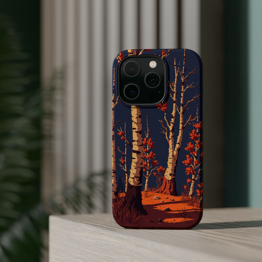 iPhone Birch Grove Pixel Art -Bit Bold Modern Everyday Snap Case · iPhone Case