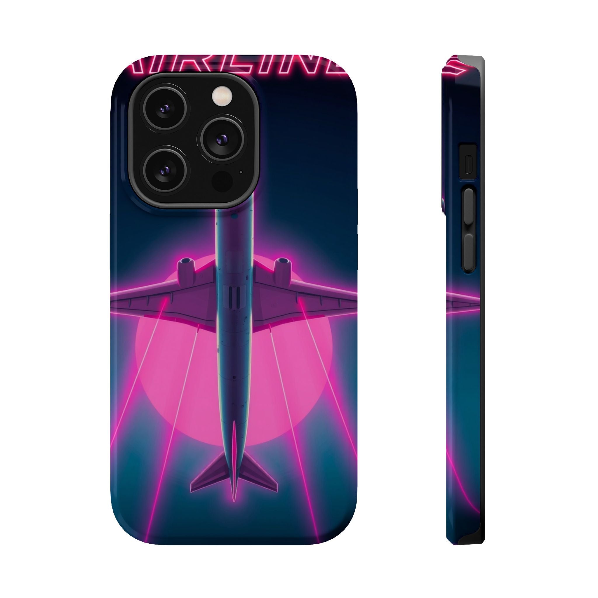 iPhone Cyan And Magenta Retro Airline Poster Slim Everyday Designer Case · iPhon