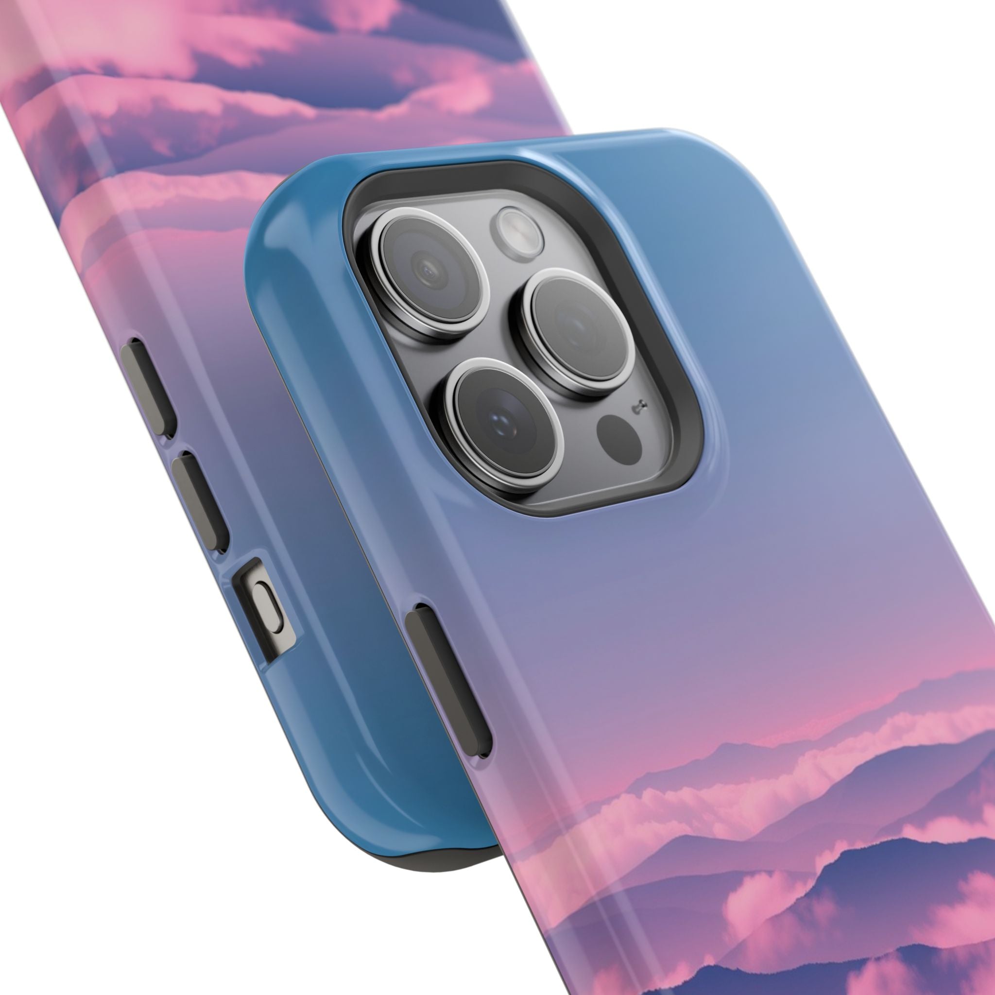 iPhone Dreamy Fog Rolling Over Hills Design Soft iPhone 19 Finish · iPhone Case