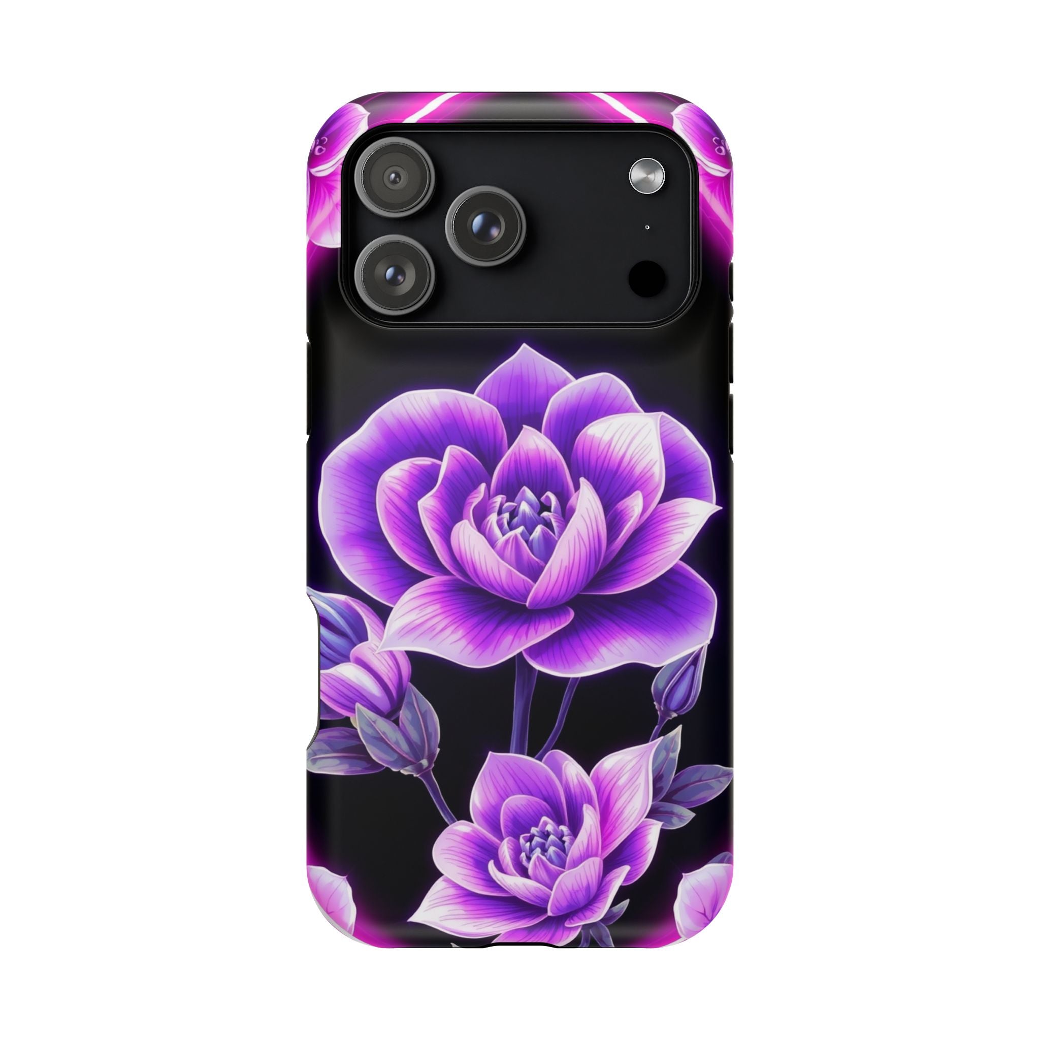 iPhone Floral Ombre Neon Cyberpunk Bold Modern Everyday Snap Case · iPhone Case