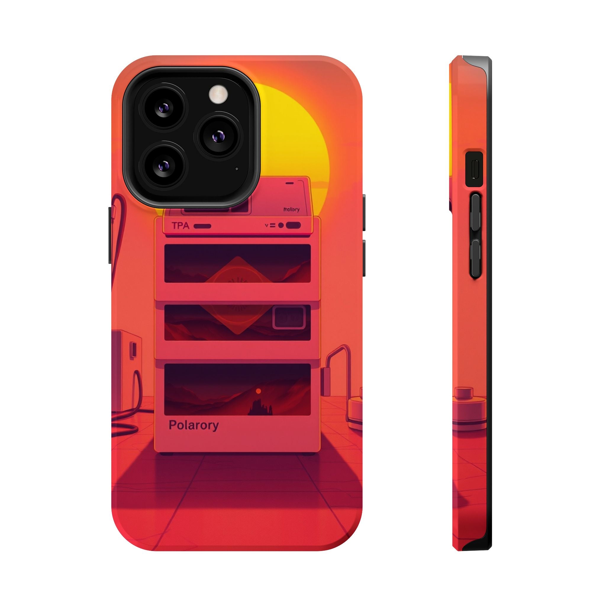 iPhone Polaroid Stack Memory Neon Cyberpunk Slim Everyday Designer Case · iPhone