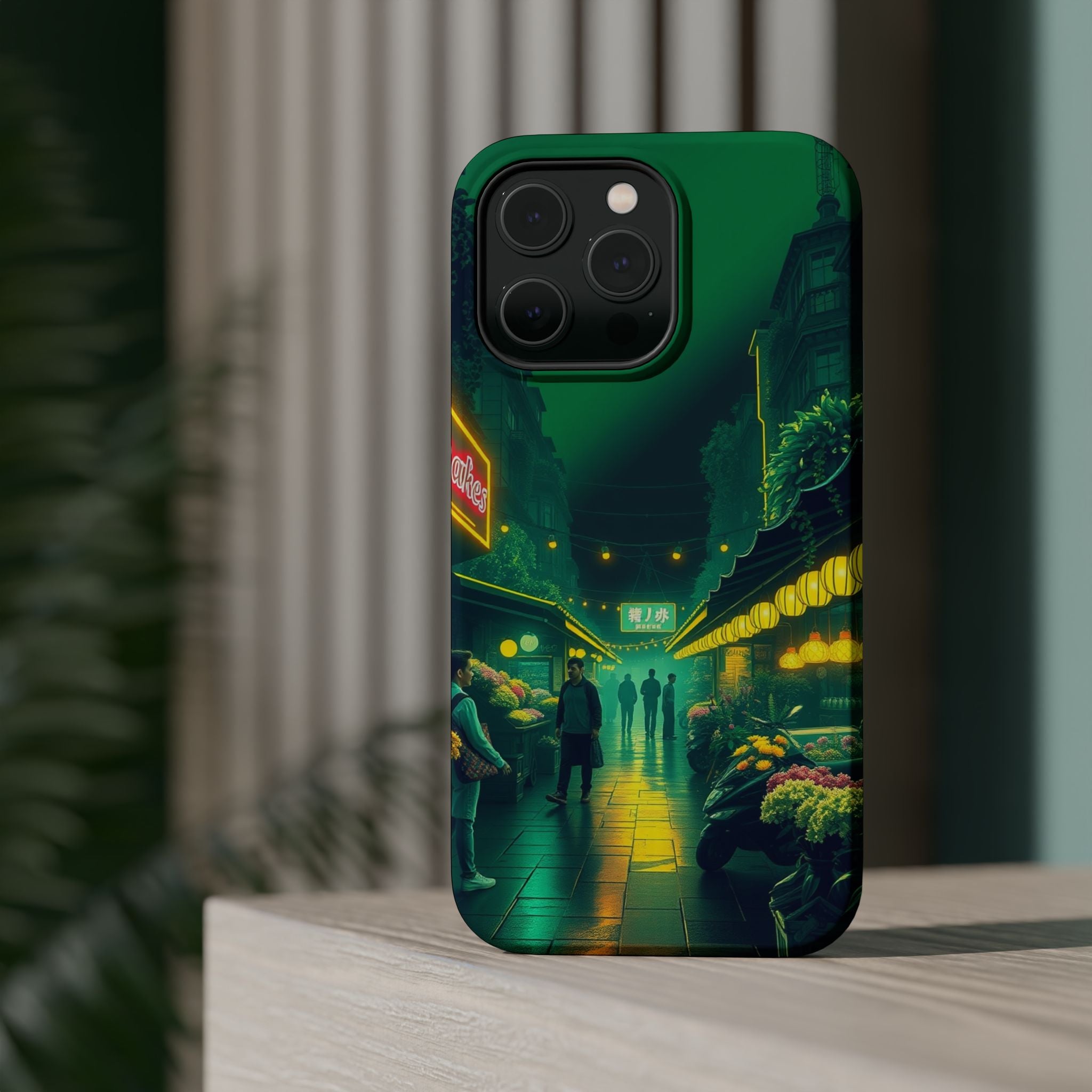 iPhone Flower Market Neon Cyberpunk Slim Everyday Designer Case · iPhone Case