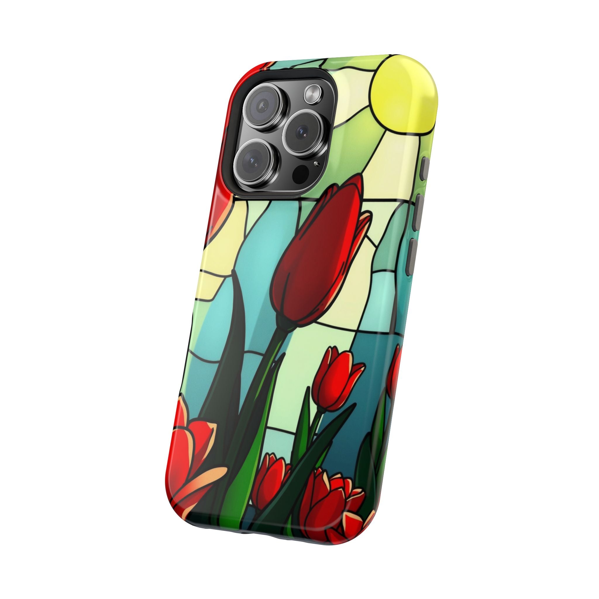 iPhone Tulip Row Stained Glass Slim Everyday Designer Case · iPhone Case