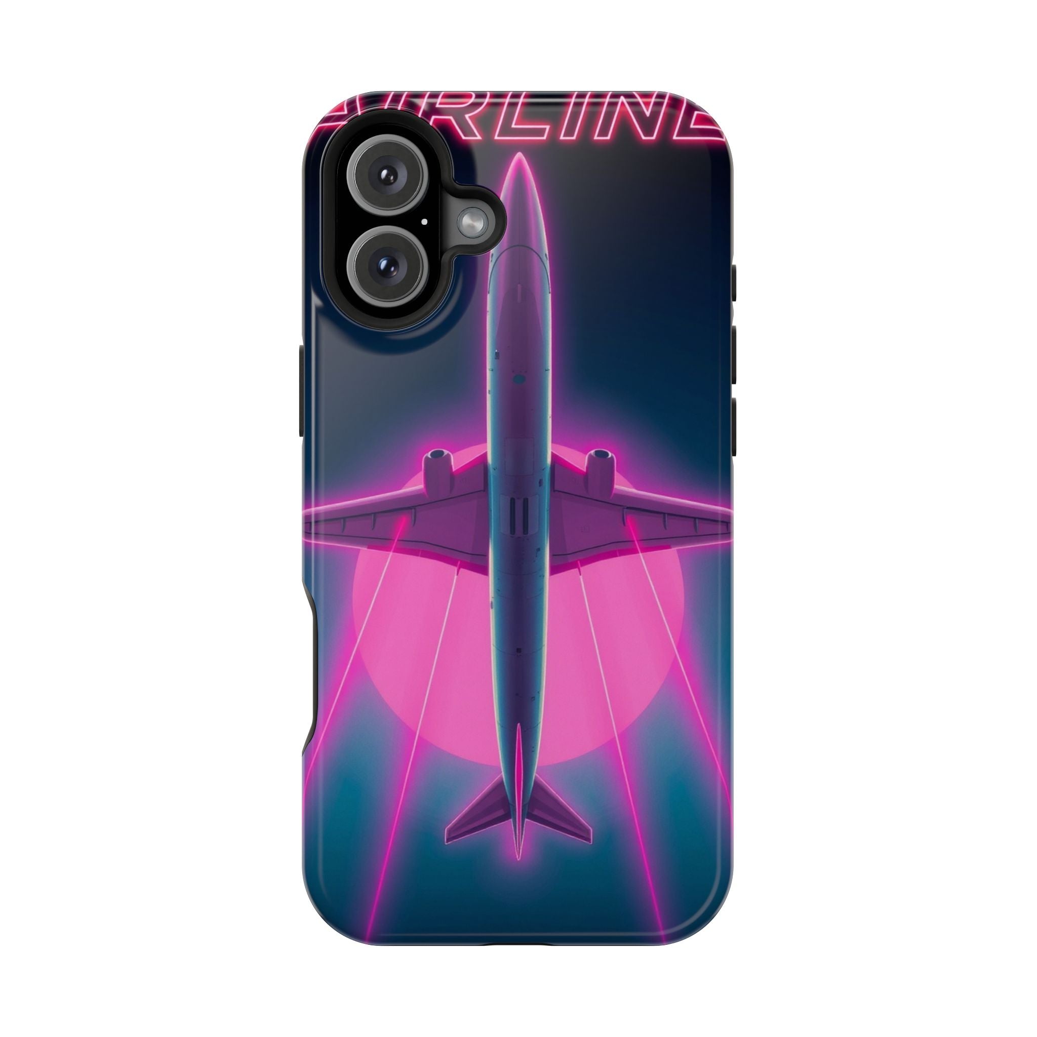 iPhone Cyan And Magenta Retro Airline Poster Slim Everyday Designer Case · iPhon