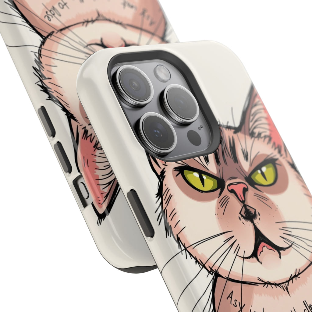 iPhone Sarcastic Cat Verdict Hand-Drawn Sketch Soft Finish Everyday Case · iPhon