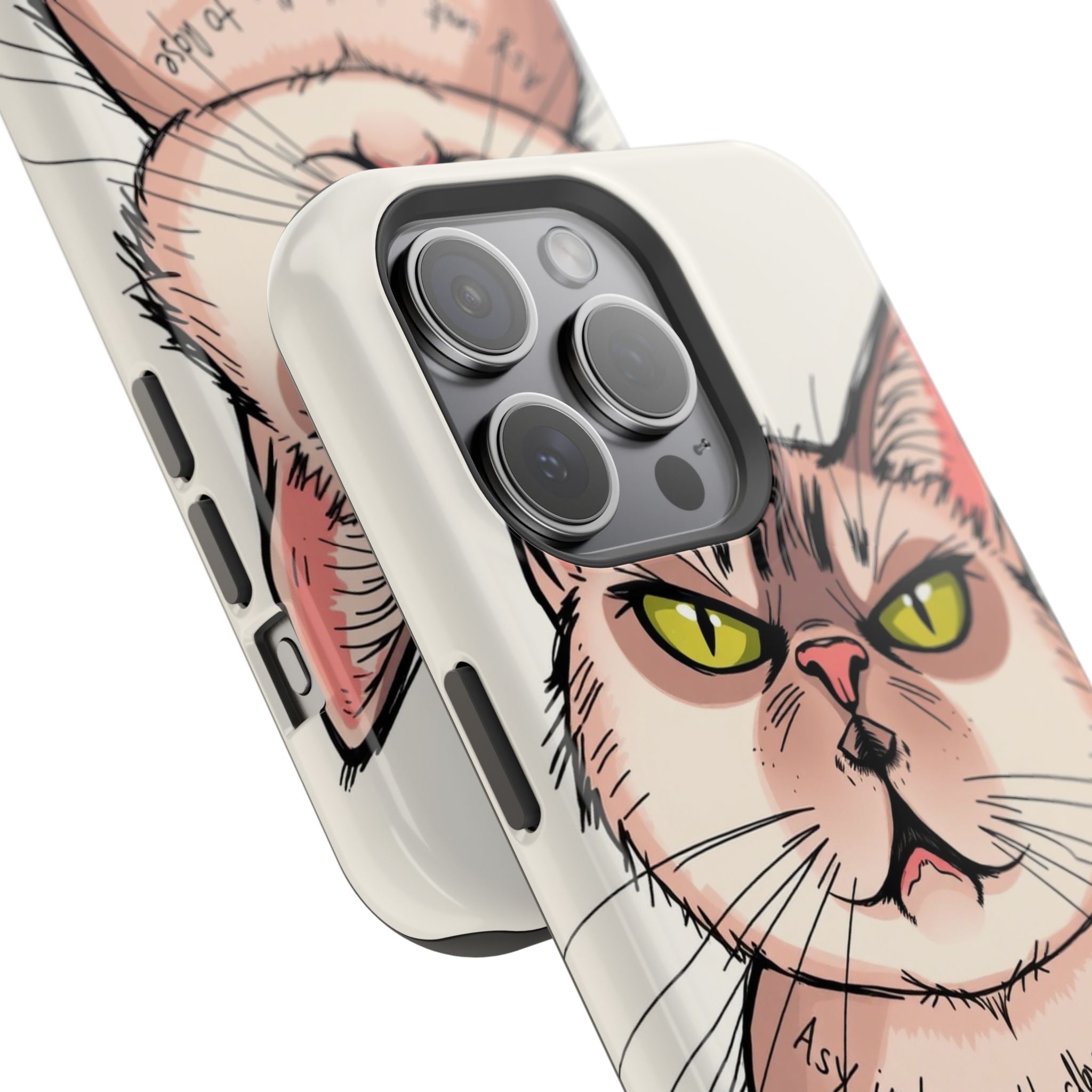 iPhone Sarcastic Cat Verdict Hand-Drawn Sketch Soft Finish Everyday Case · iPhon