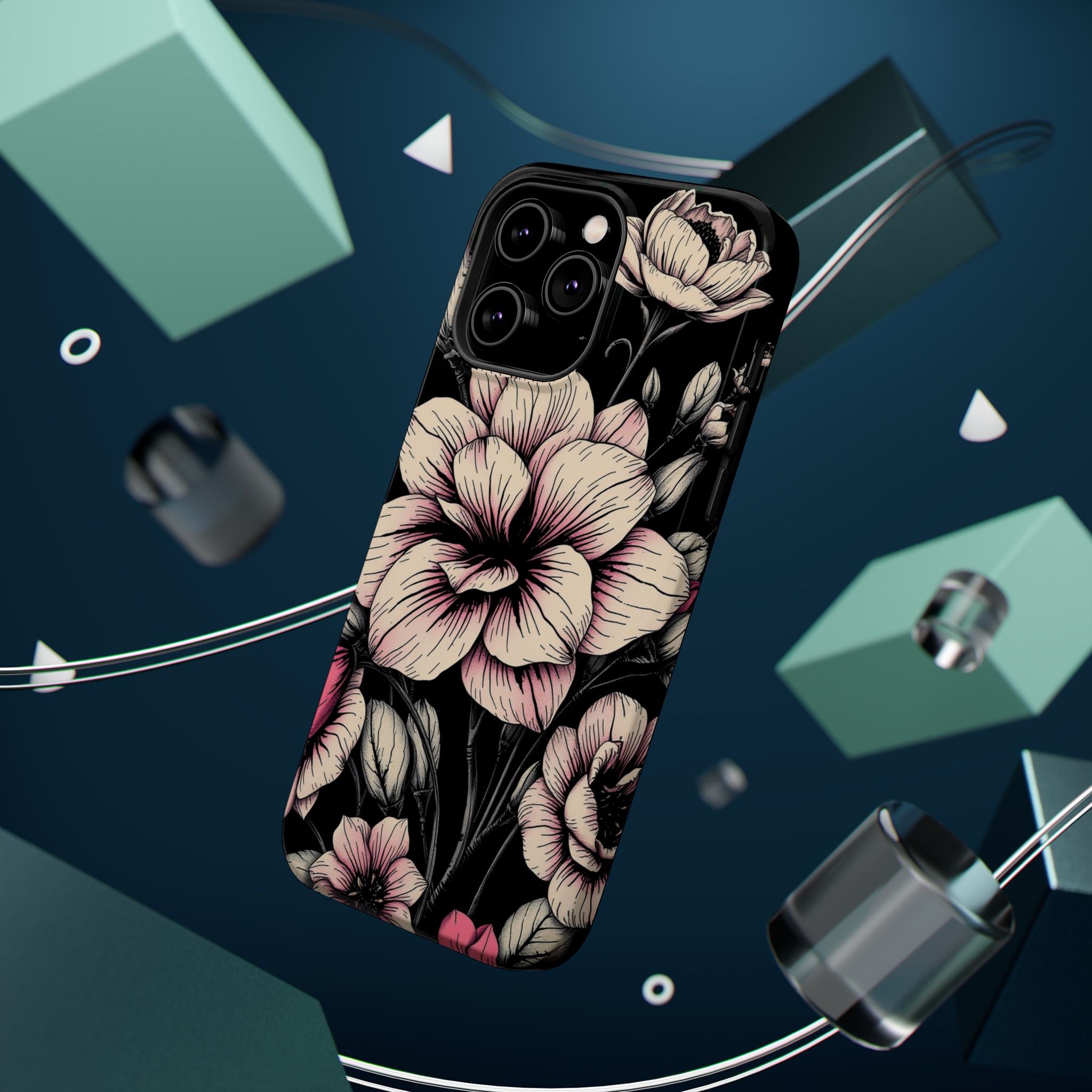 iPhone Floral Dark Academia Gothic Ink Slim Everyday Designer Case · iPhone Case
