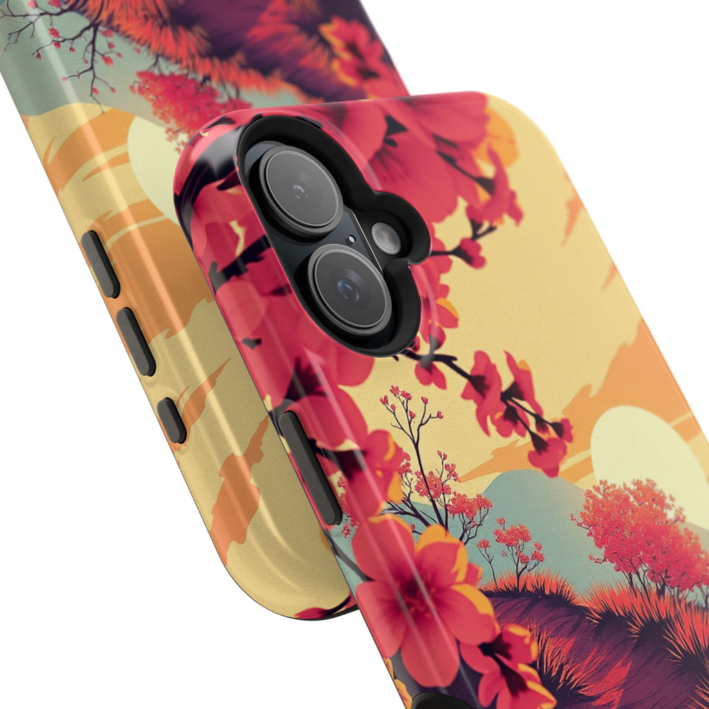 iPhone Sunset Amber And Peach Blossom Trail Soft iPhone 15 Finish · iPhone Case