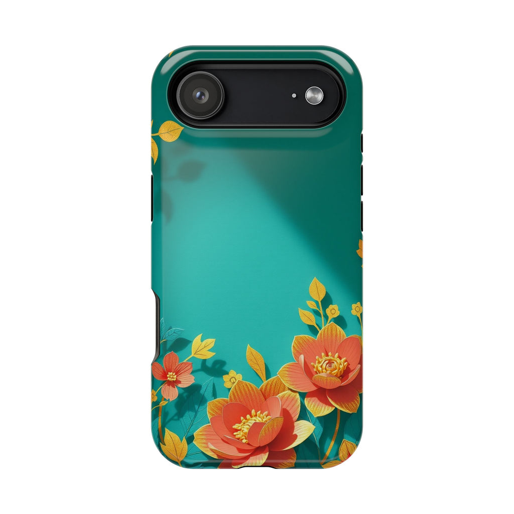 iPhone Floral Gold Foil Paper Cut Art Slim Everyday Designer Case · iPhone Case