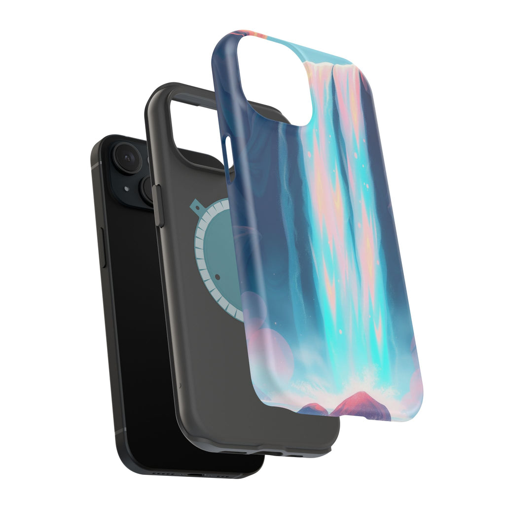iPhone Teal And Coral Waterfall Mist Slim Everyday Designer Case · iPhone Case