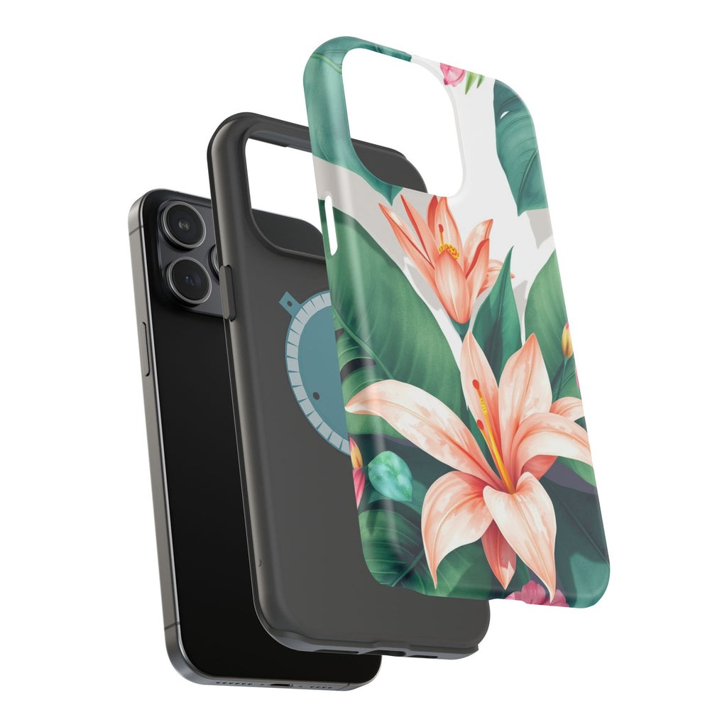 iPhone Tropical Bloom Sage And Ivory Slim Snap Case Gal · iPhone Case