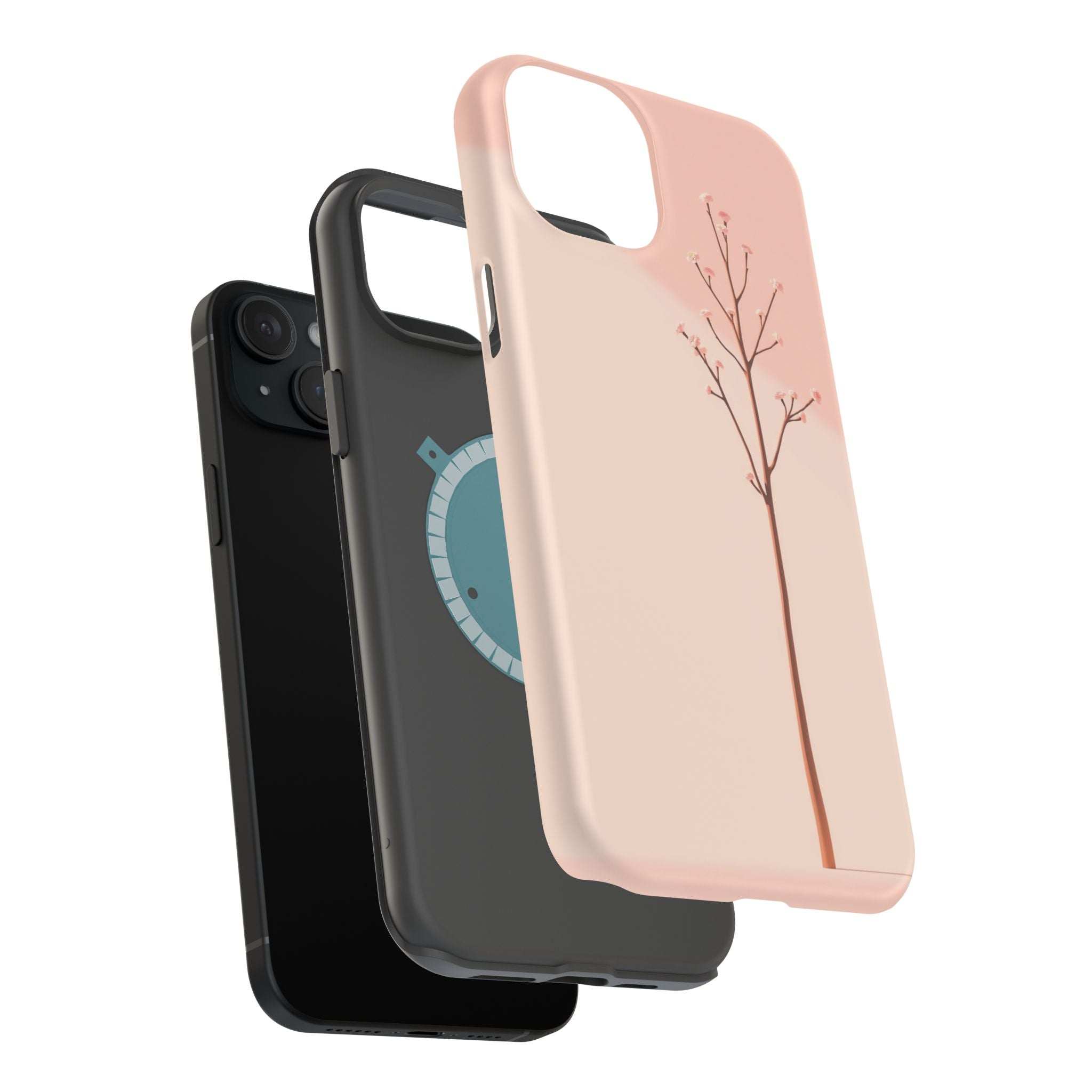 iPhone Rose Pink And Cream Minimalist Stem Slim iPhone Everyday · iPhone Case