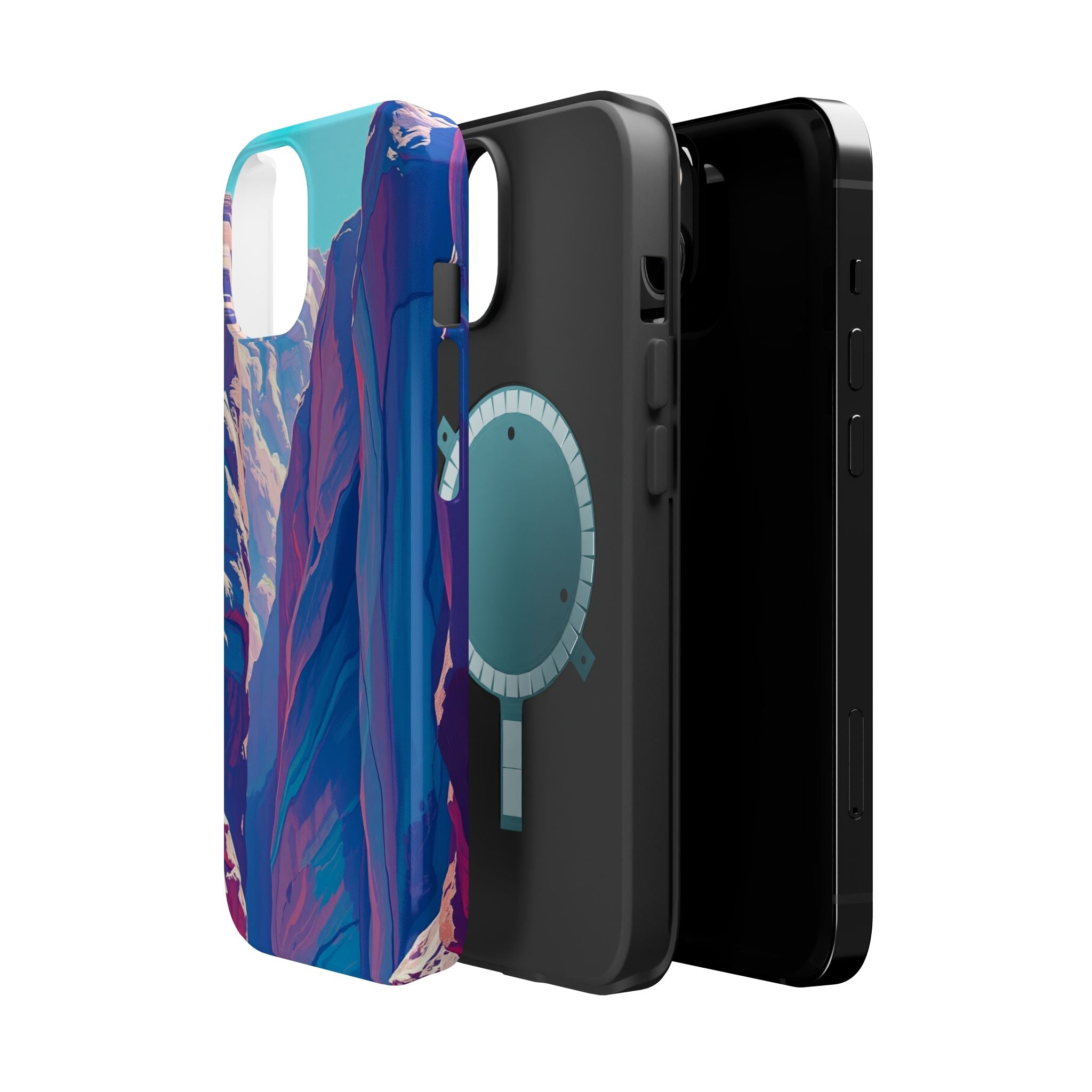iPhone Cyan And Magenta Canyon Wall Slim Everyday Designer Case · iPhone Case