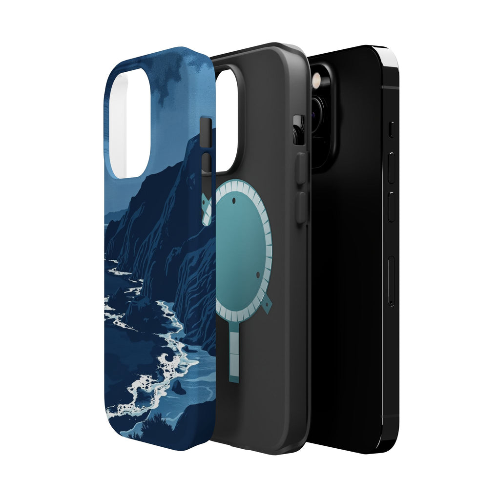 iPhone Midnight Blue And Silver Hibiscus Coast Carry Case Slim Snap Case · iPhon