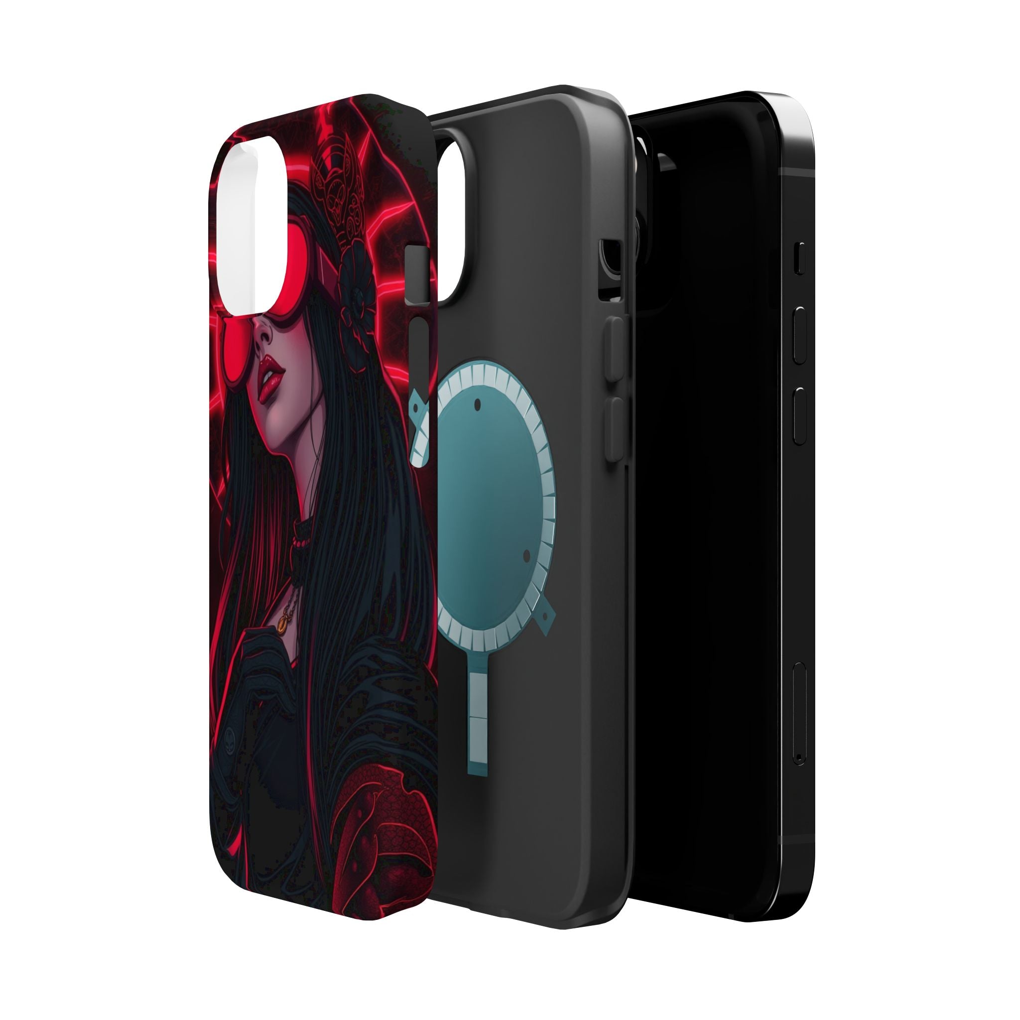 iPhone Black And Crimson Art Nouveau Female Slim Everyday Designer Case · iPhone