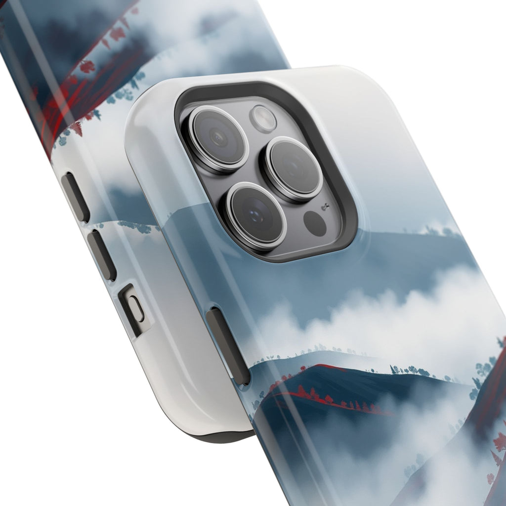 iPhone Black And Crimson Fog Rolling Over Hills Soft iPhone Finish · iPhone Case