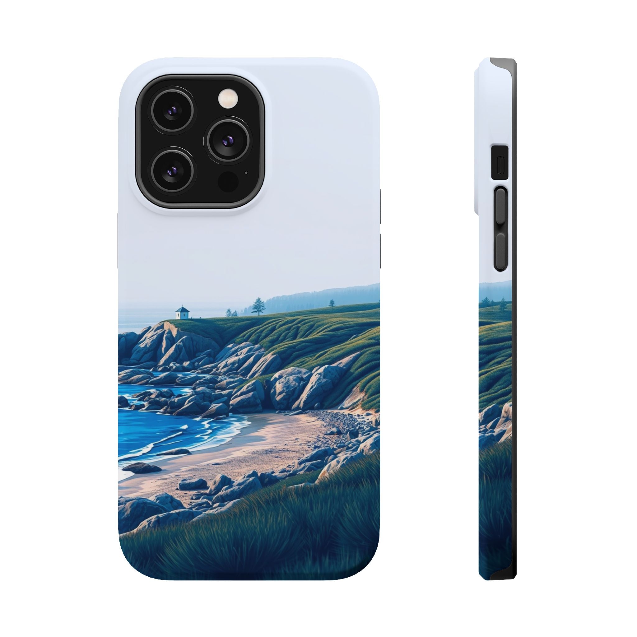 iPhone Midnight Blue And Silver Pebble Beach Soft iPhone 20 Finish · iPhone Case