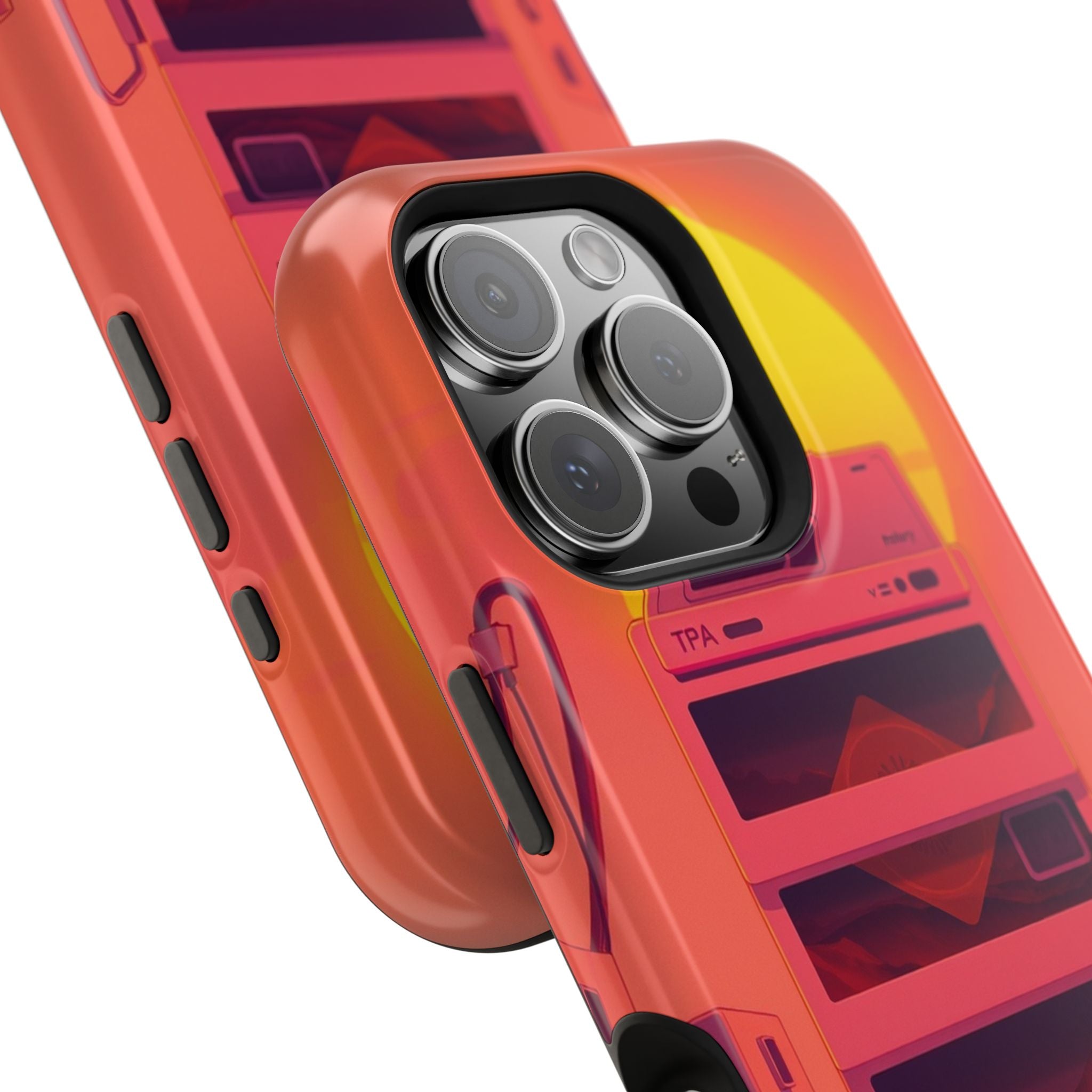 iPhone Polaroid Stack Memory Neon Cyberpunk Slim Everyday Designer Case · iPhone