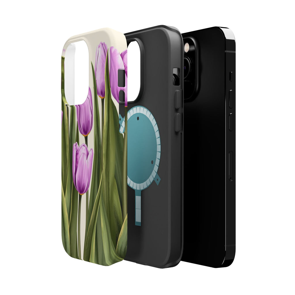iPhone Tulip Row Electric Art 14 Bold Modern Everyday Snap Case · iPhone Case