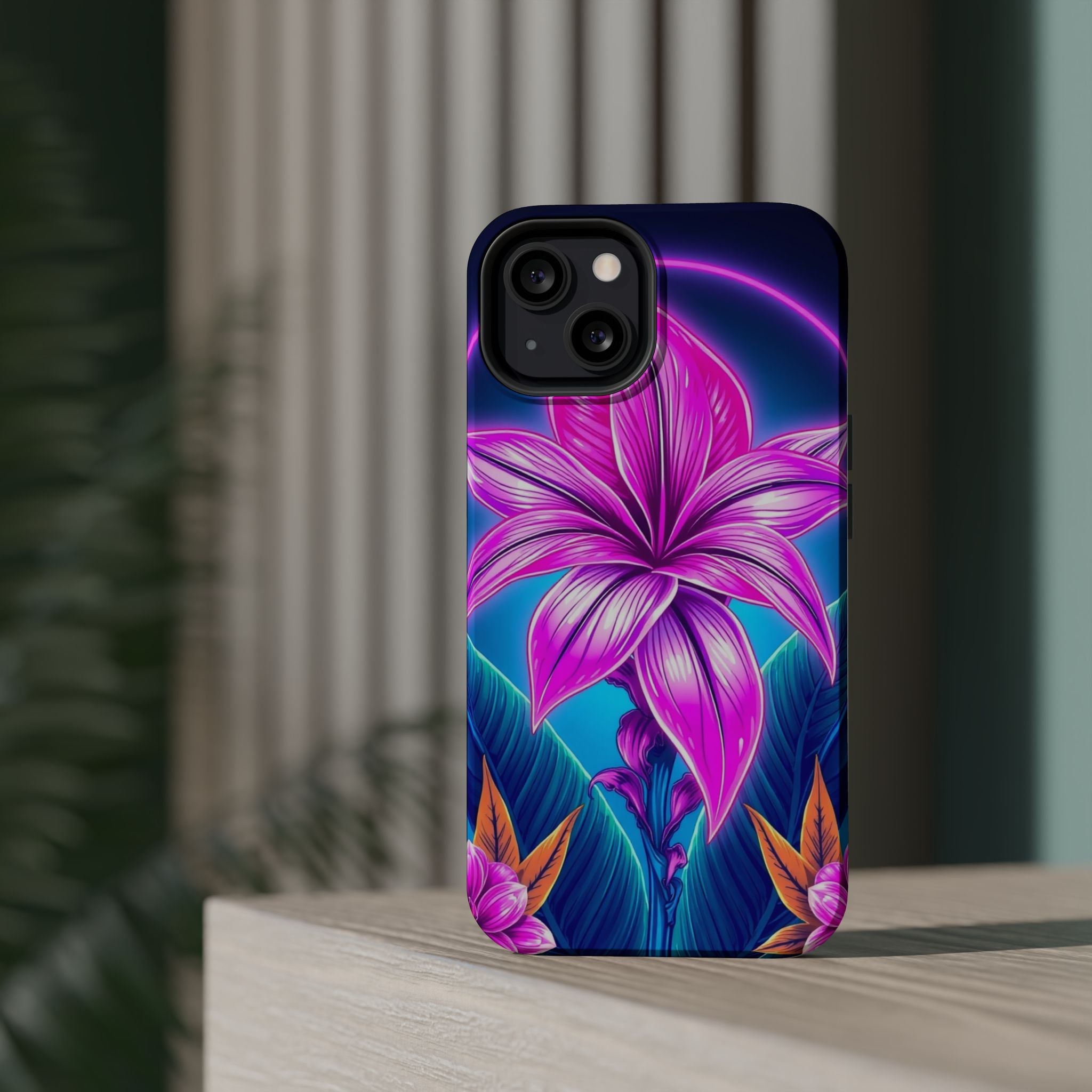 iPhone Tropical Bloom Neon Cyberpunk Slim Everyday Designer Case · iPhone Case