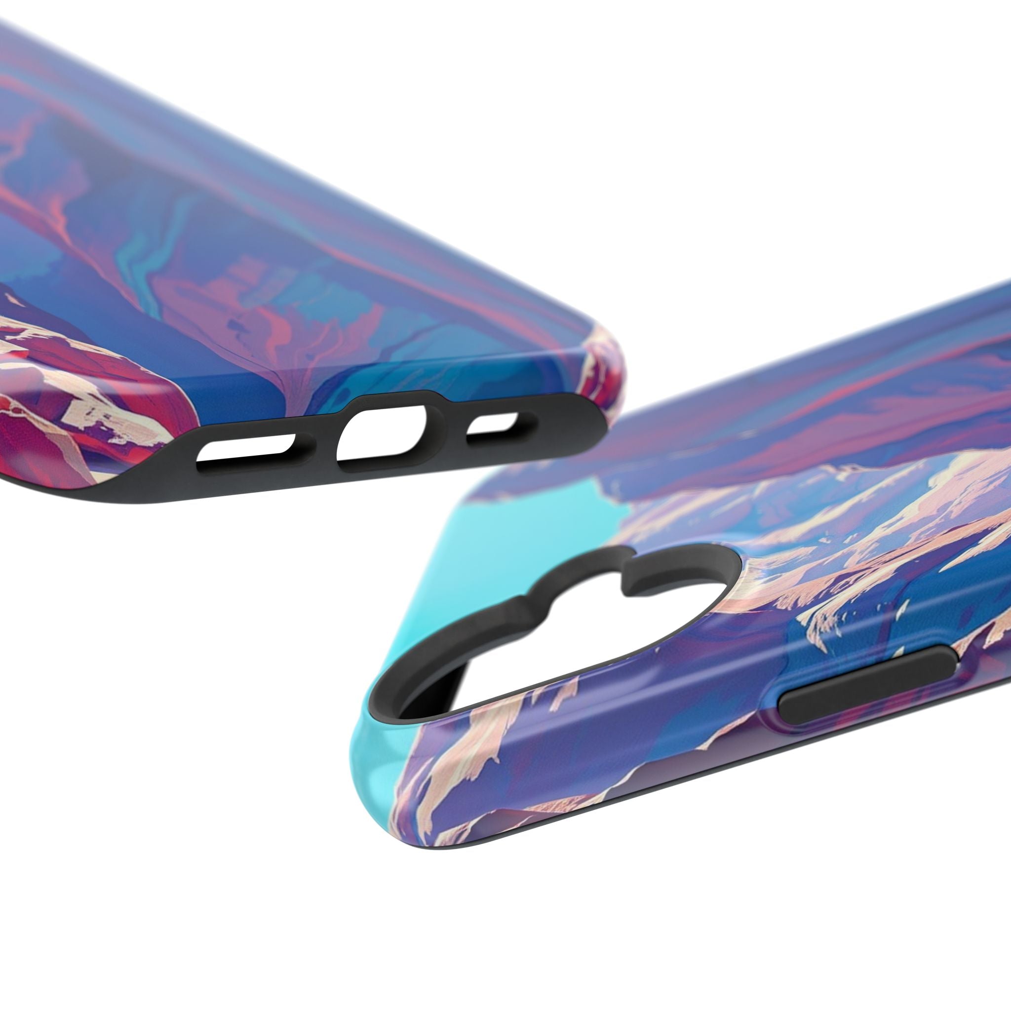 iPhone Cyan And Magenta Canyon Wall Slim Everyday Designer Case · iPhone Case