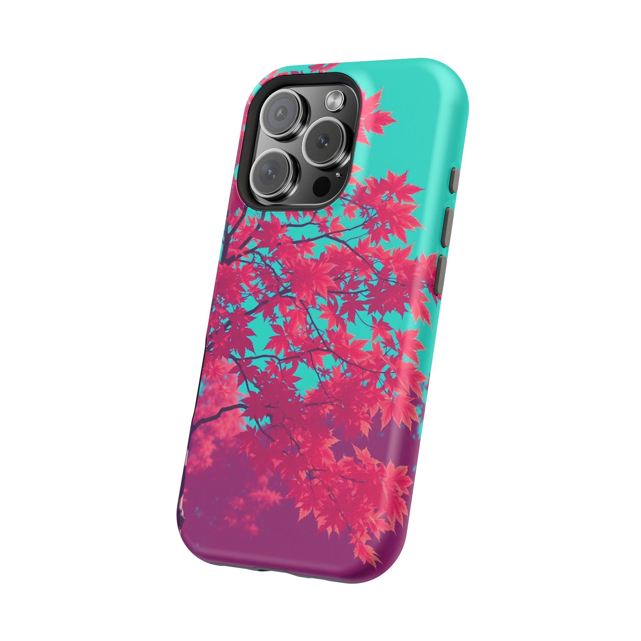 iPhone Cyan And Magenta Autumn Maple Slim Everyday iPhone 16 Designer · iPhone C