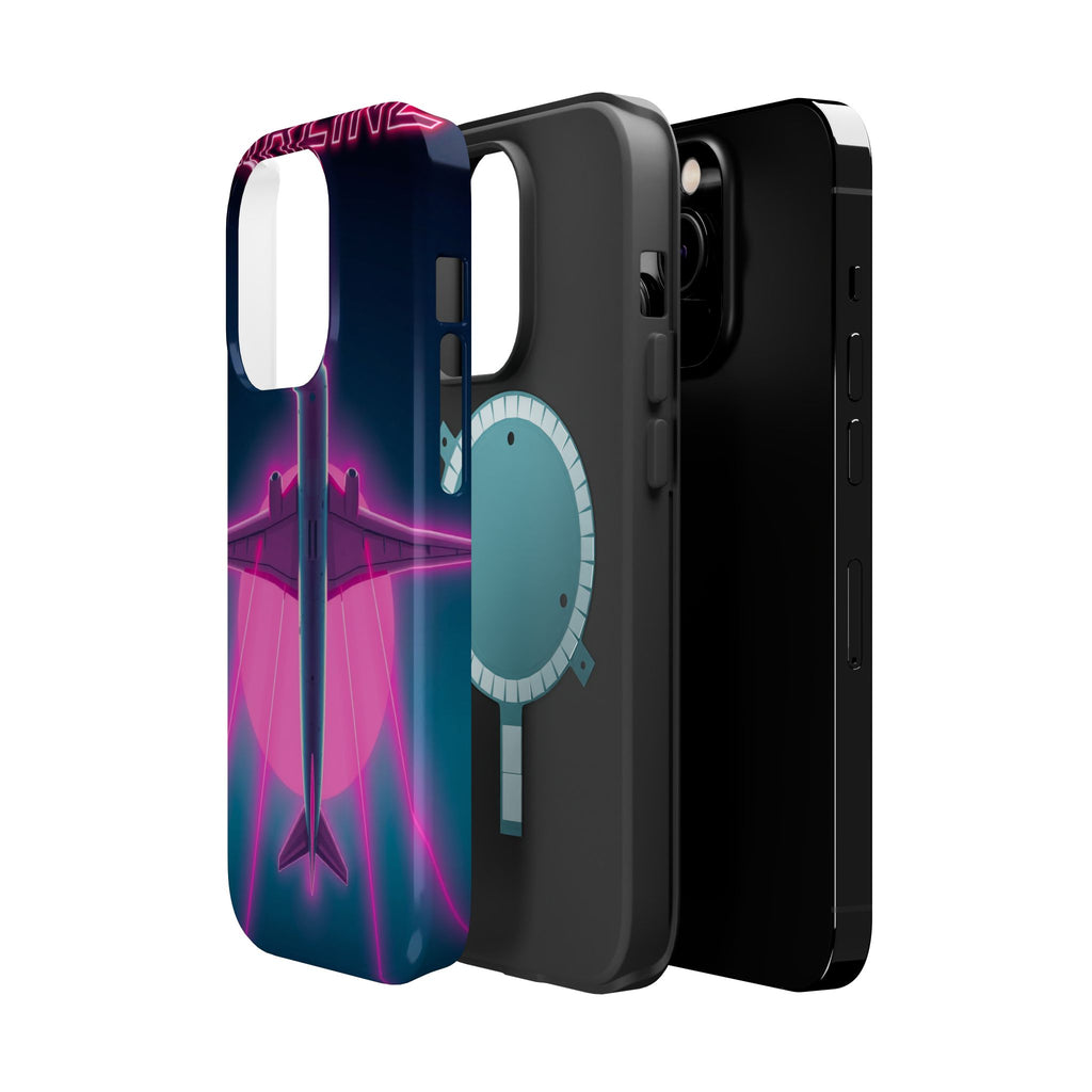 iPhone Cyan And Magenta Retro Airline Poster Slim Everyday Designer Case · iPhon