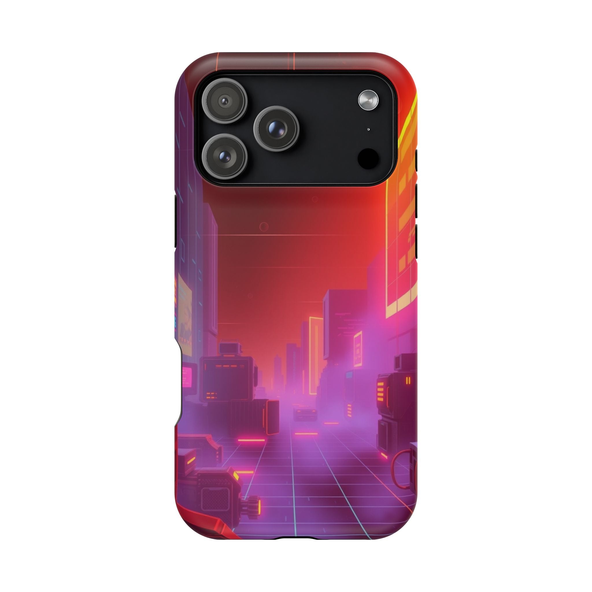 iPhone Dreamy 80s Grid Synthwave Design Slim Everyday Designer Case · iPhone Cas