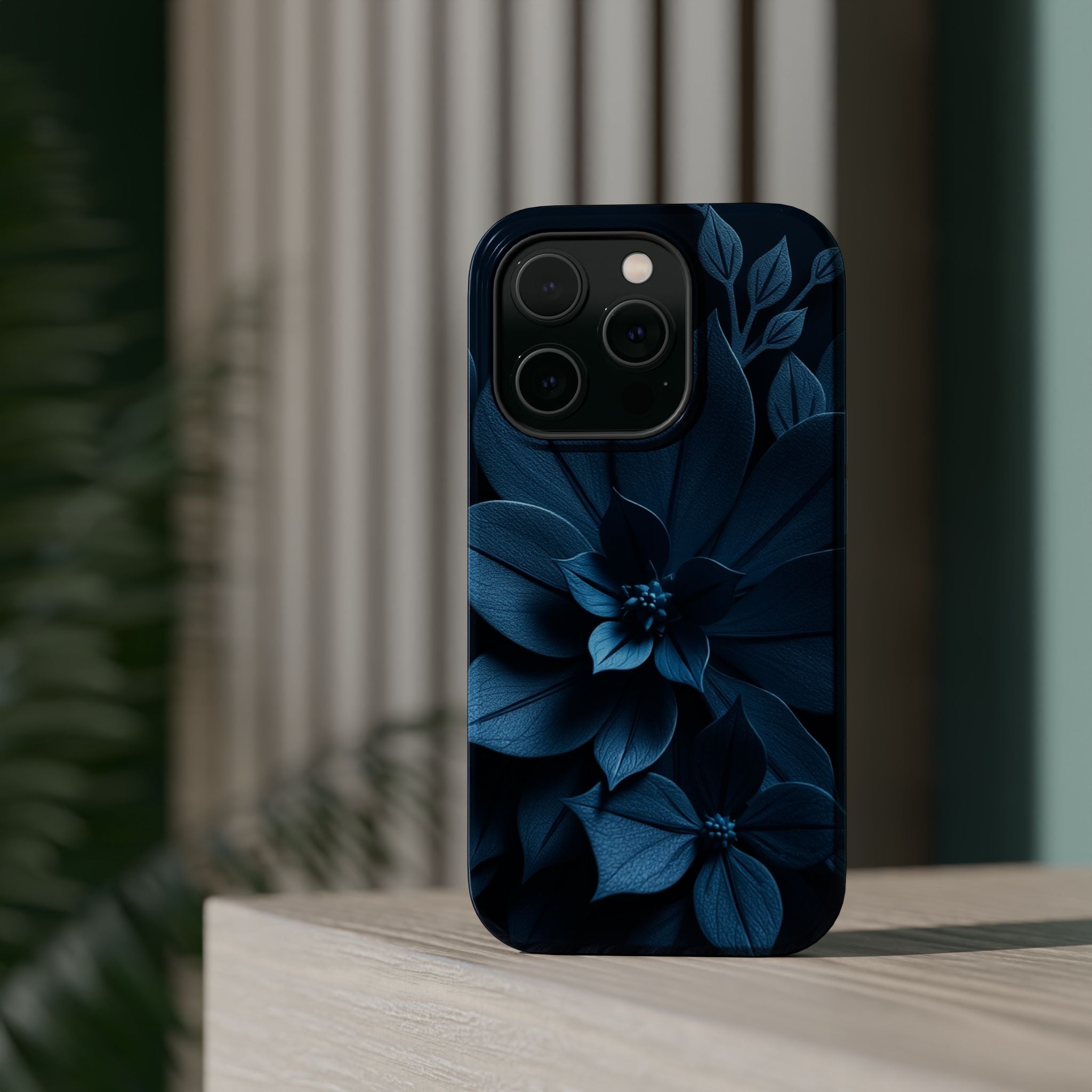 iPhone Midnight Blue And Silver Floral Dark Academia iPhone Slim · iPhone Case